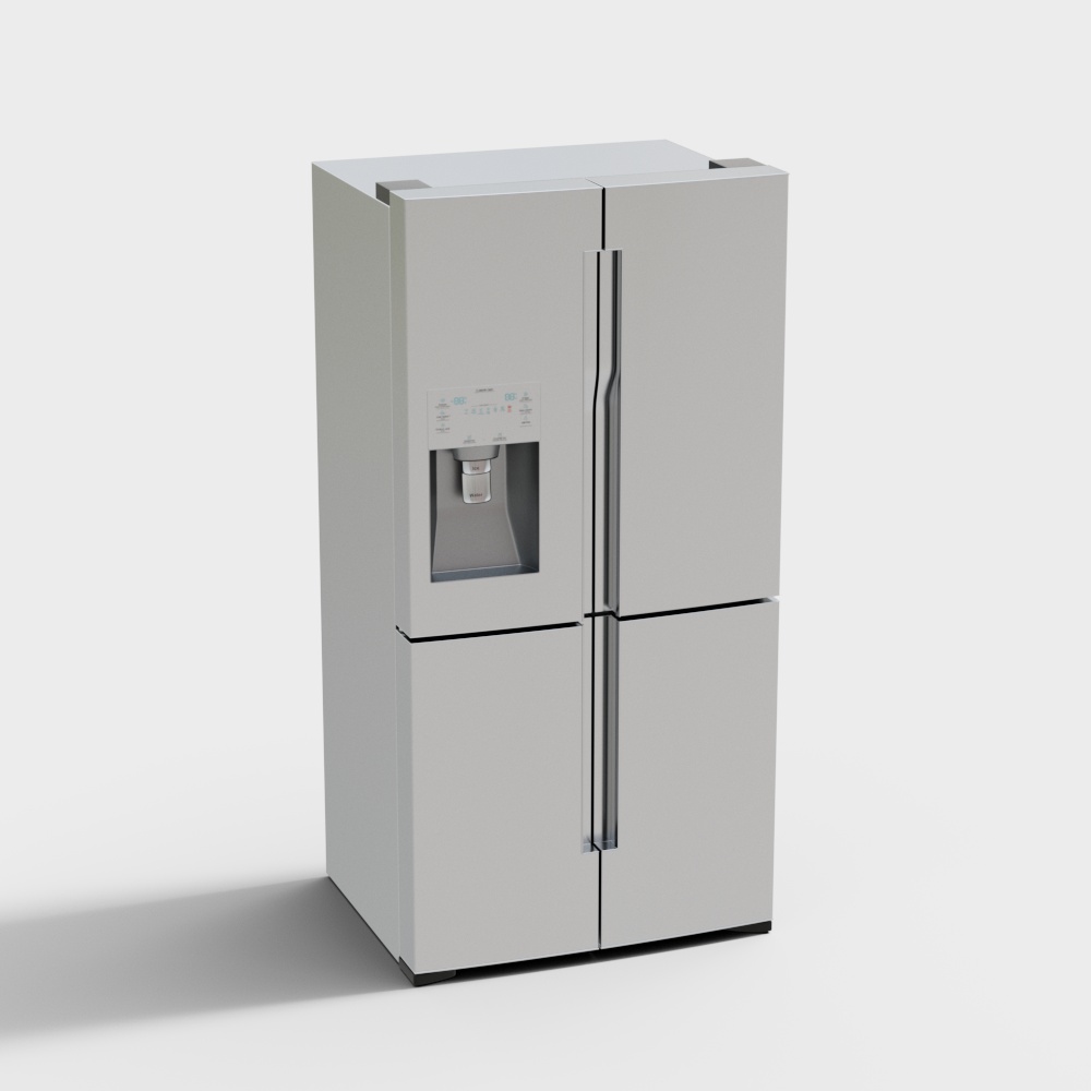 无logo-家用电器-现代双开门冰箱3D模型
