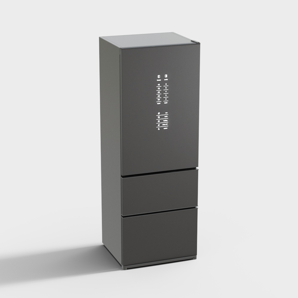 无logo-家用电器-现代单开门冰箱3D模型