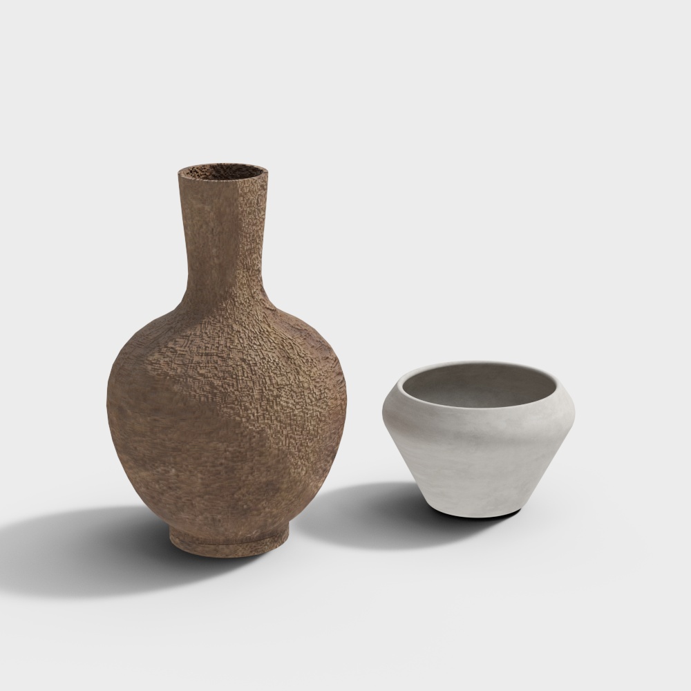 瓶罐艺术品-现代陶瓷摆件3D模型