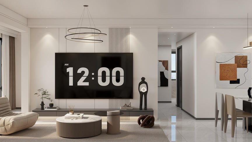吴爽-109m²现代简约风格设计装修效果图