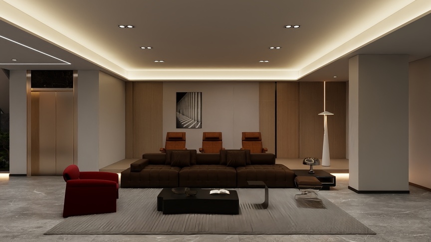 吴爽-589m²现代简约装修效果图