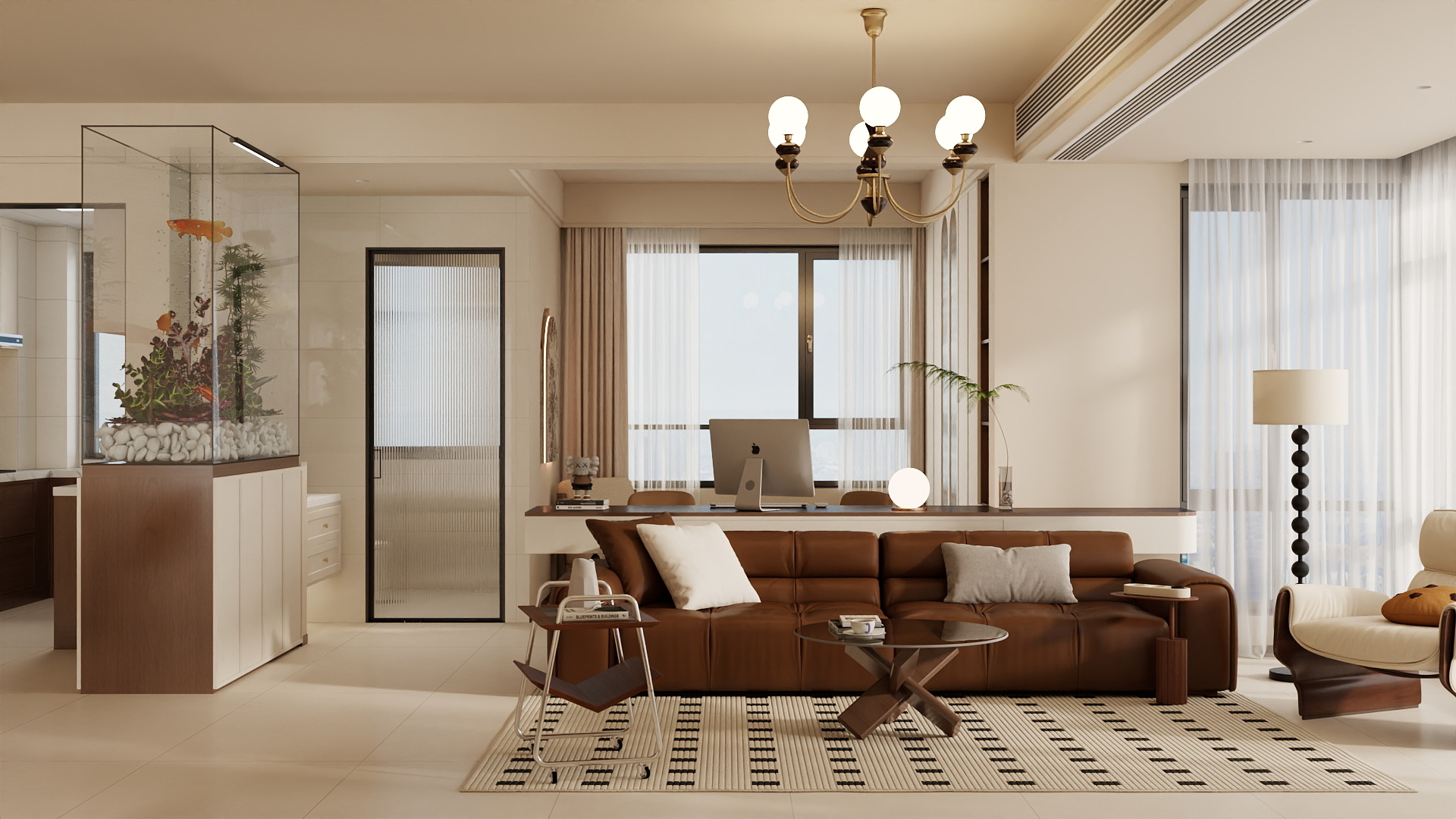 吴爽-133m²中古风装修效果图