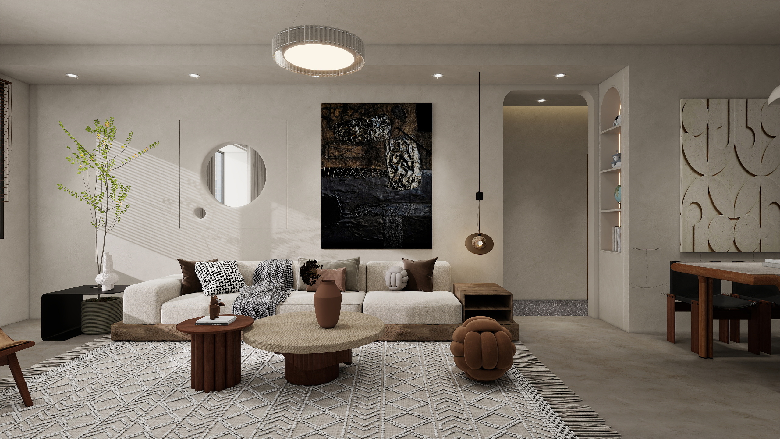 全案设计师李小龙-【侘寂风】85平三居室装修效果图