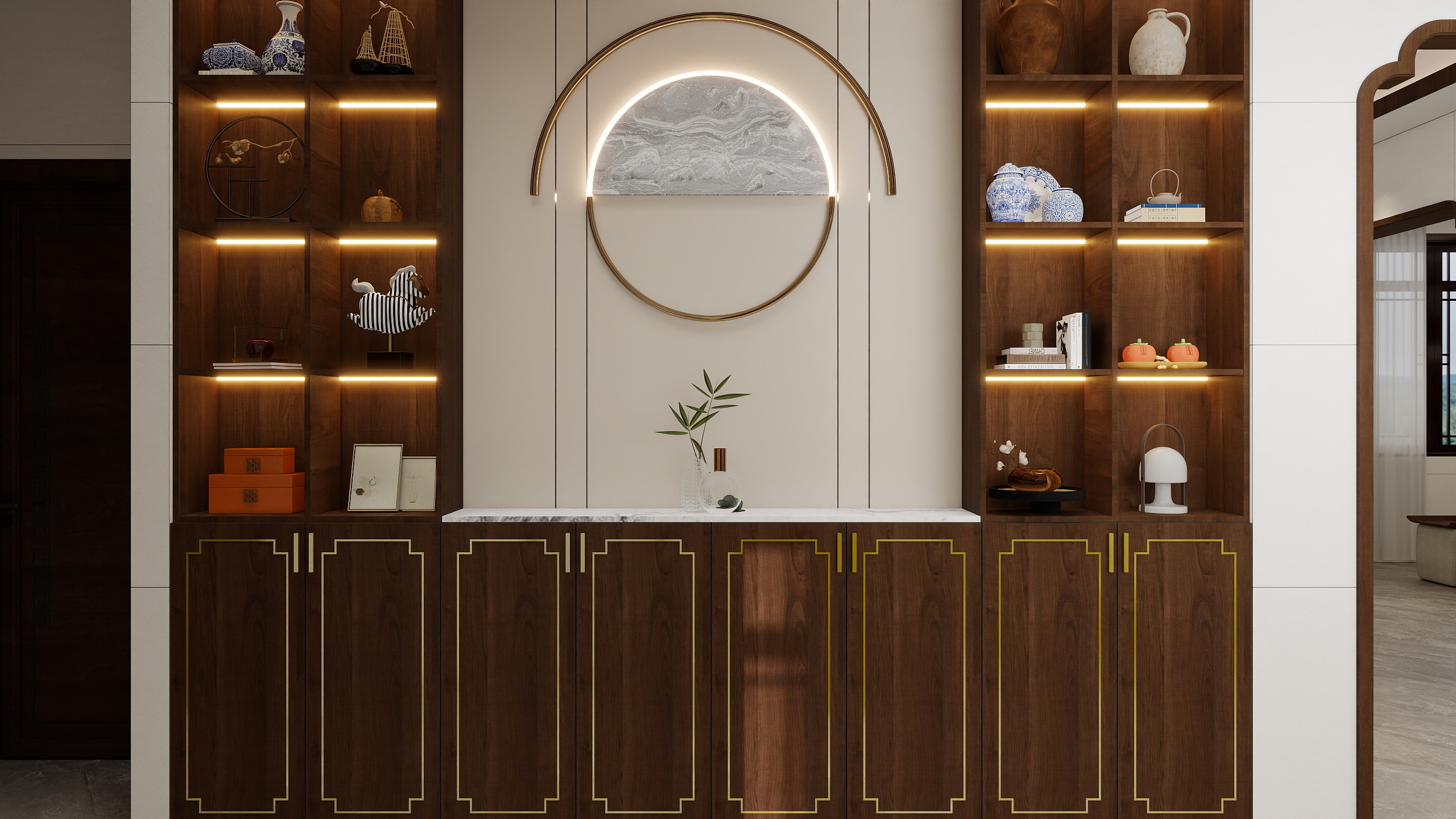 李青越-新中式风格风格三居室装修效果图