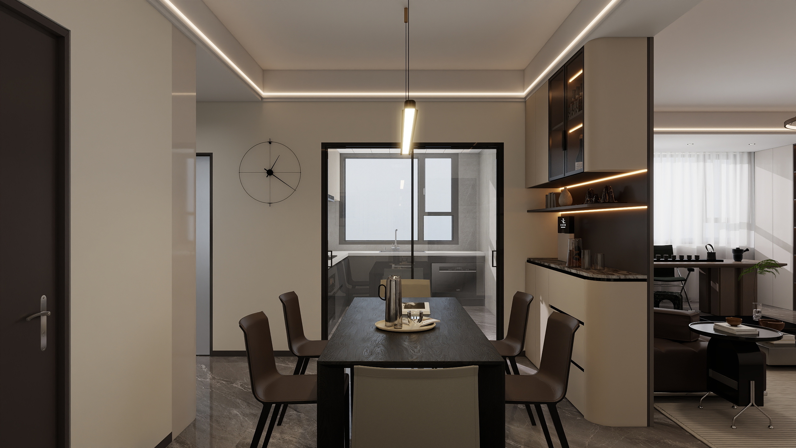 李青越-90平方意式风格二室装修效果图