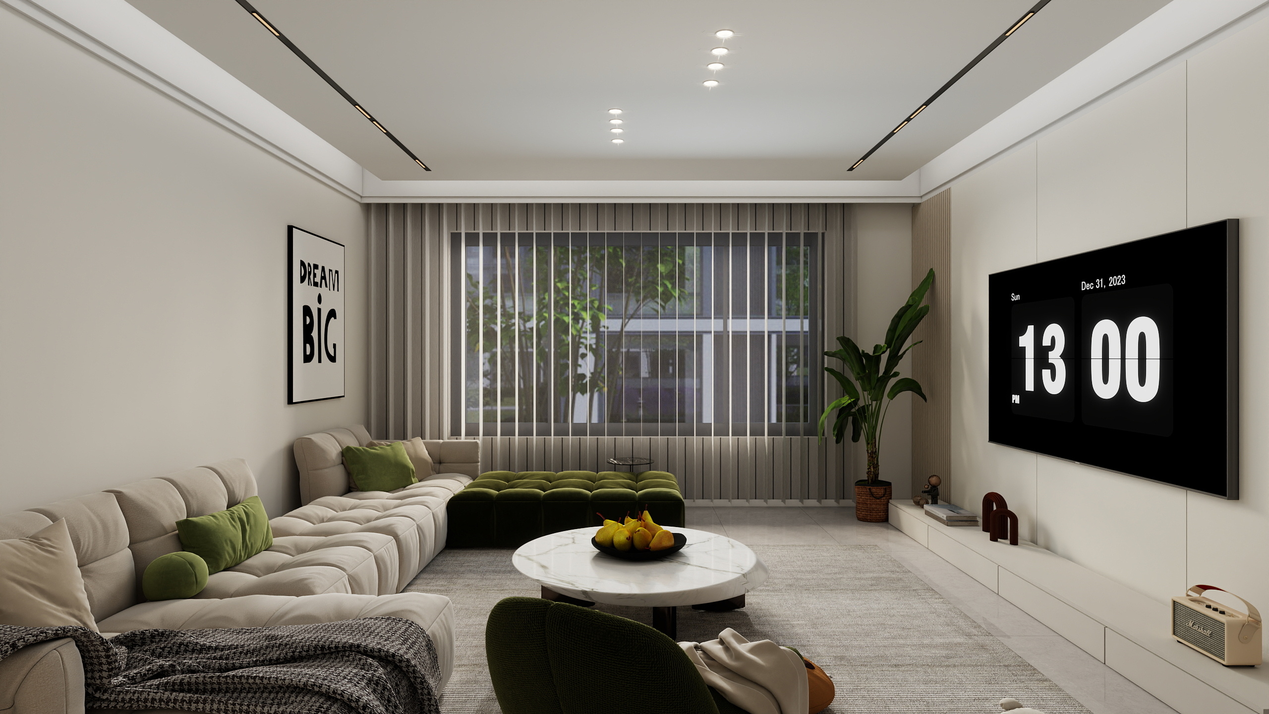 李林-福信花园田园129㎡3室装修效果图