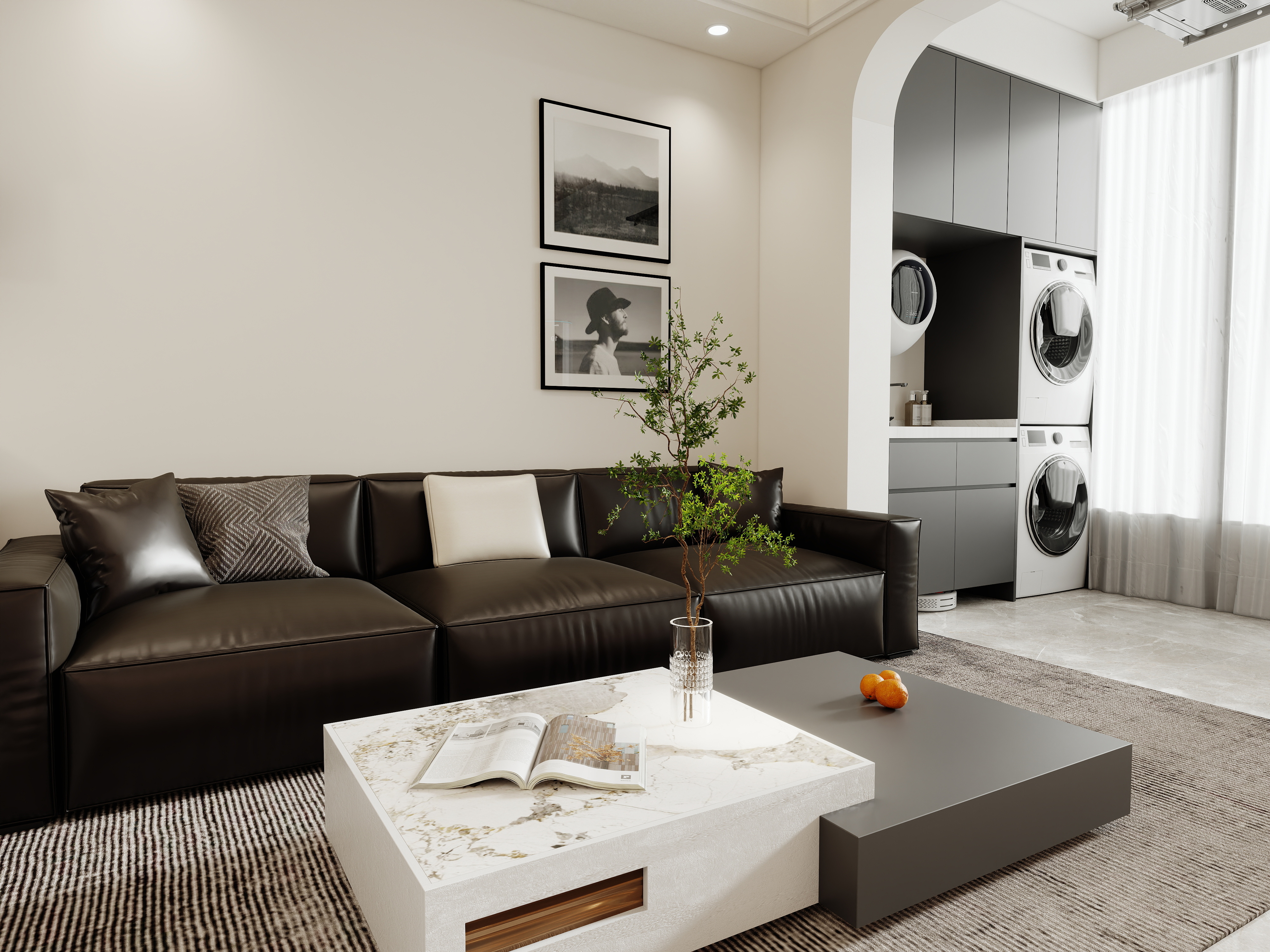 壹诺设计工作室-82㎡3室-现代简约装修效果图