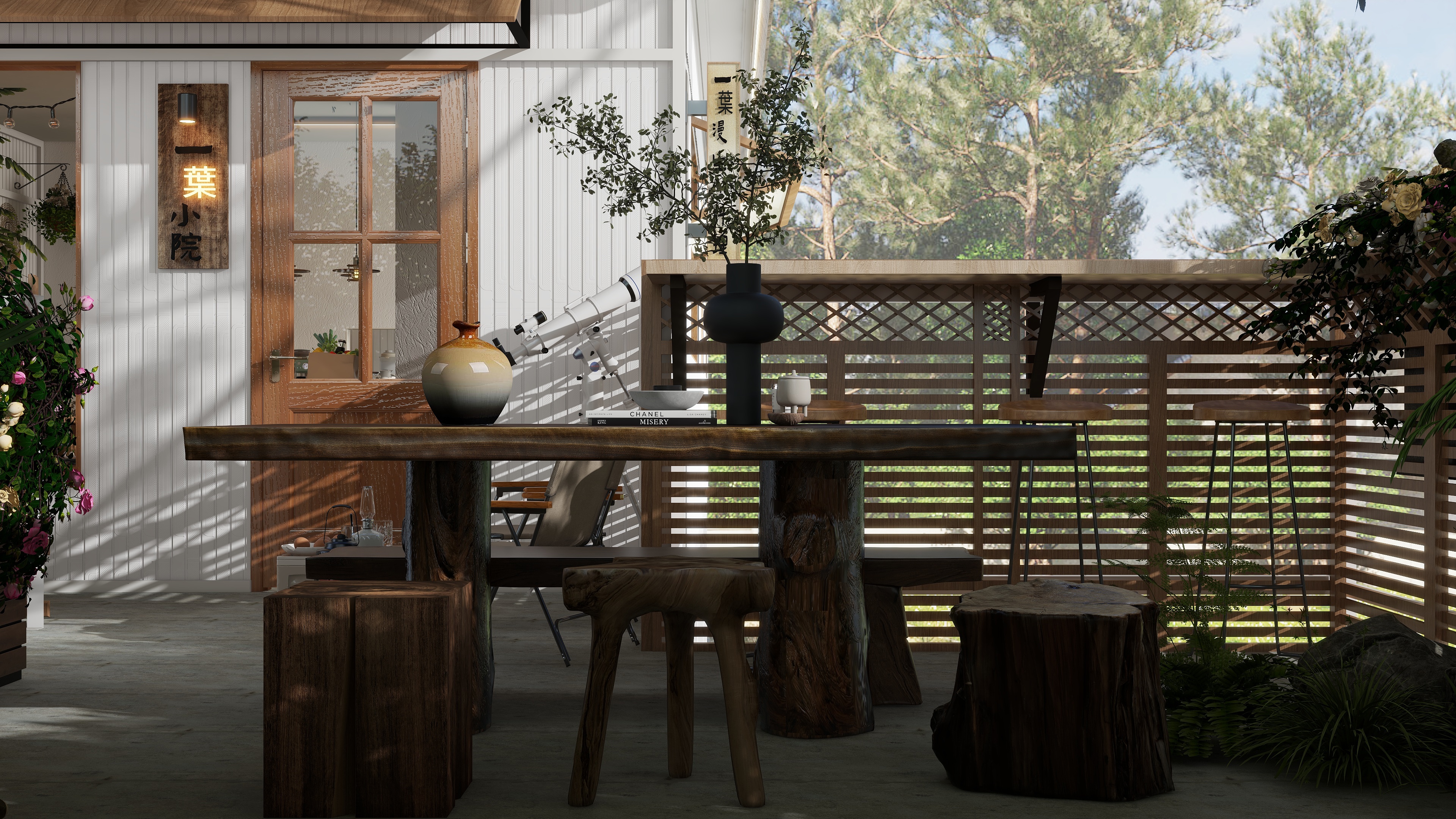 设计师珂源-一葉小院原木55㎡装修效果图