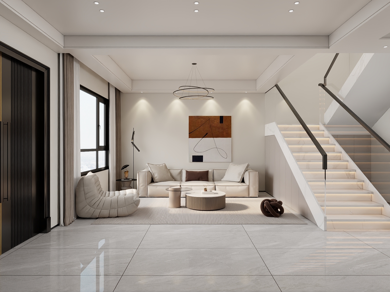 吴爽-180m²现代轻奢风格设计装修效果图