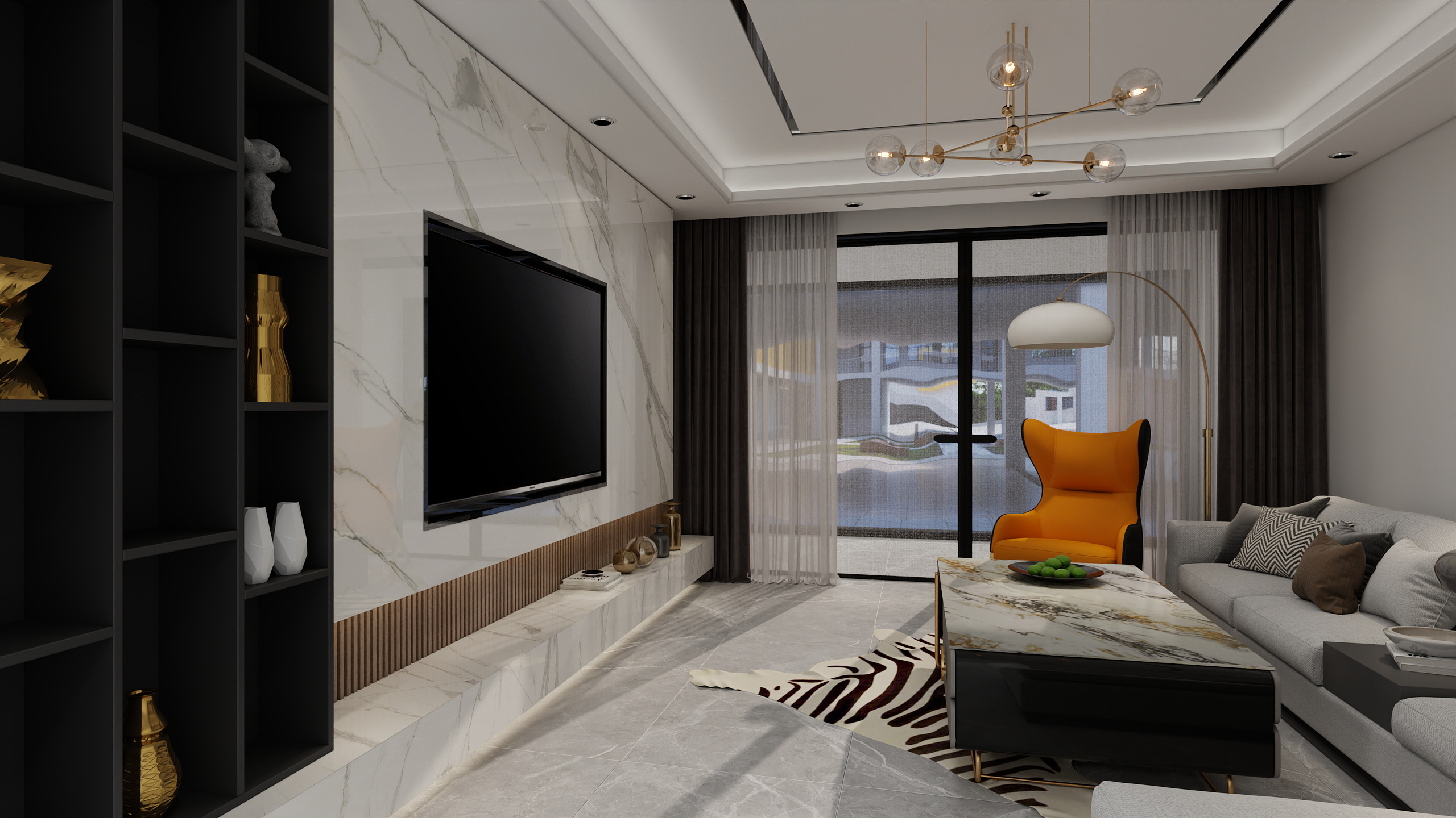 灵冲与你一起冲-现代客厅-装修设计方案