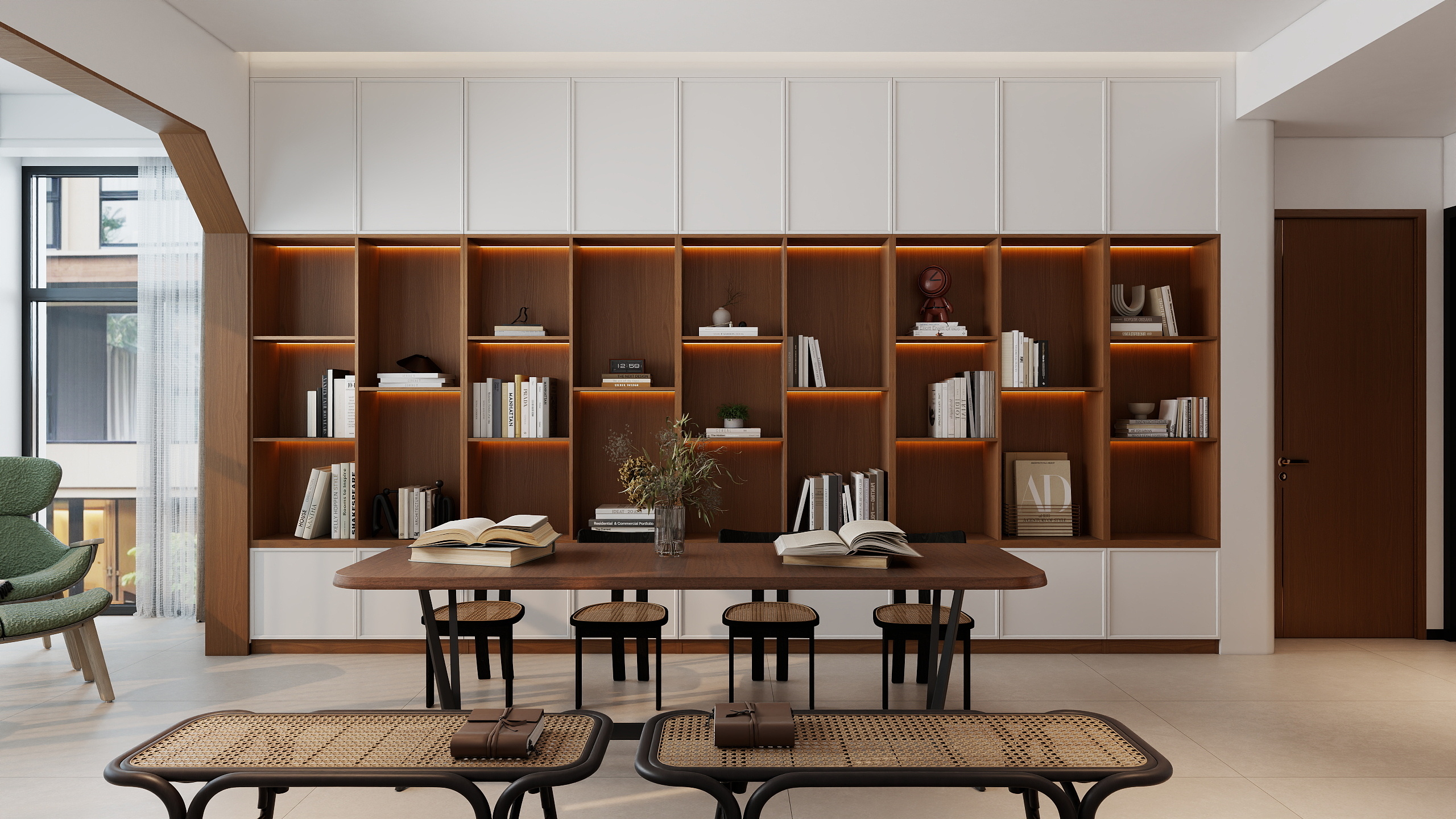 李青越-新中式书房装修效果图