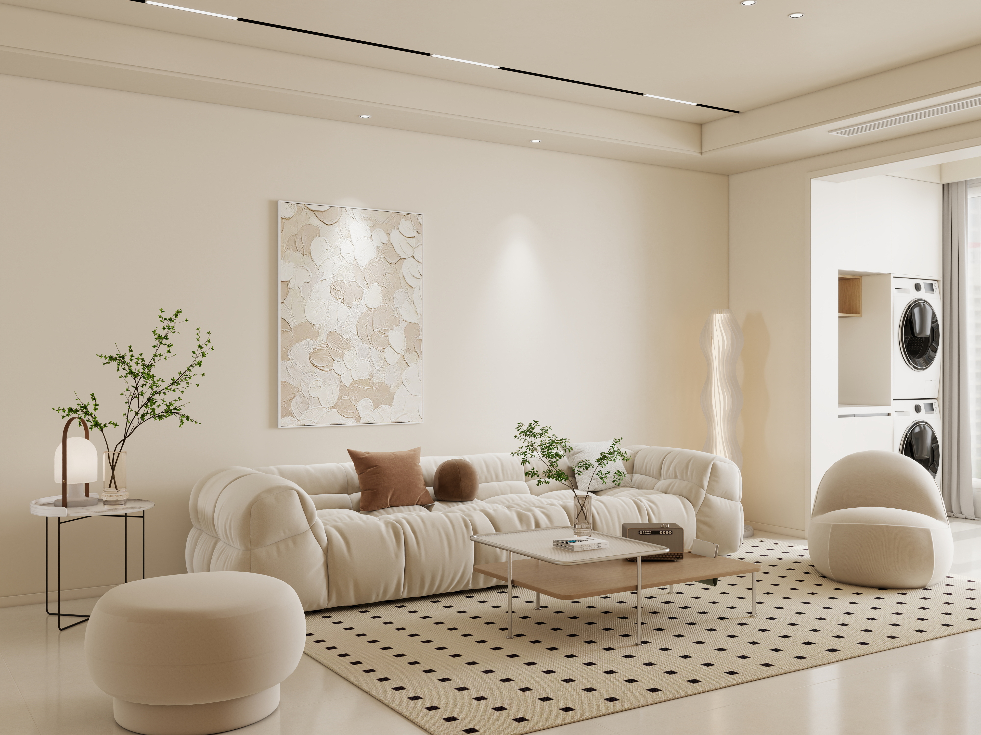 李佳洋-永安家园116平奶油原木风3室装修效果图