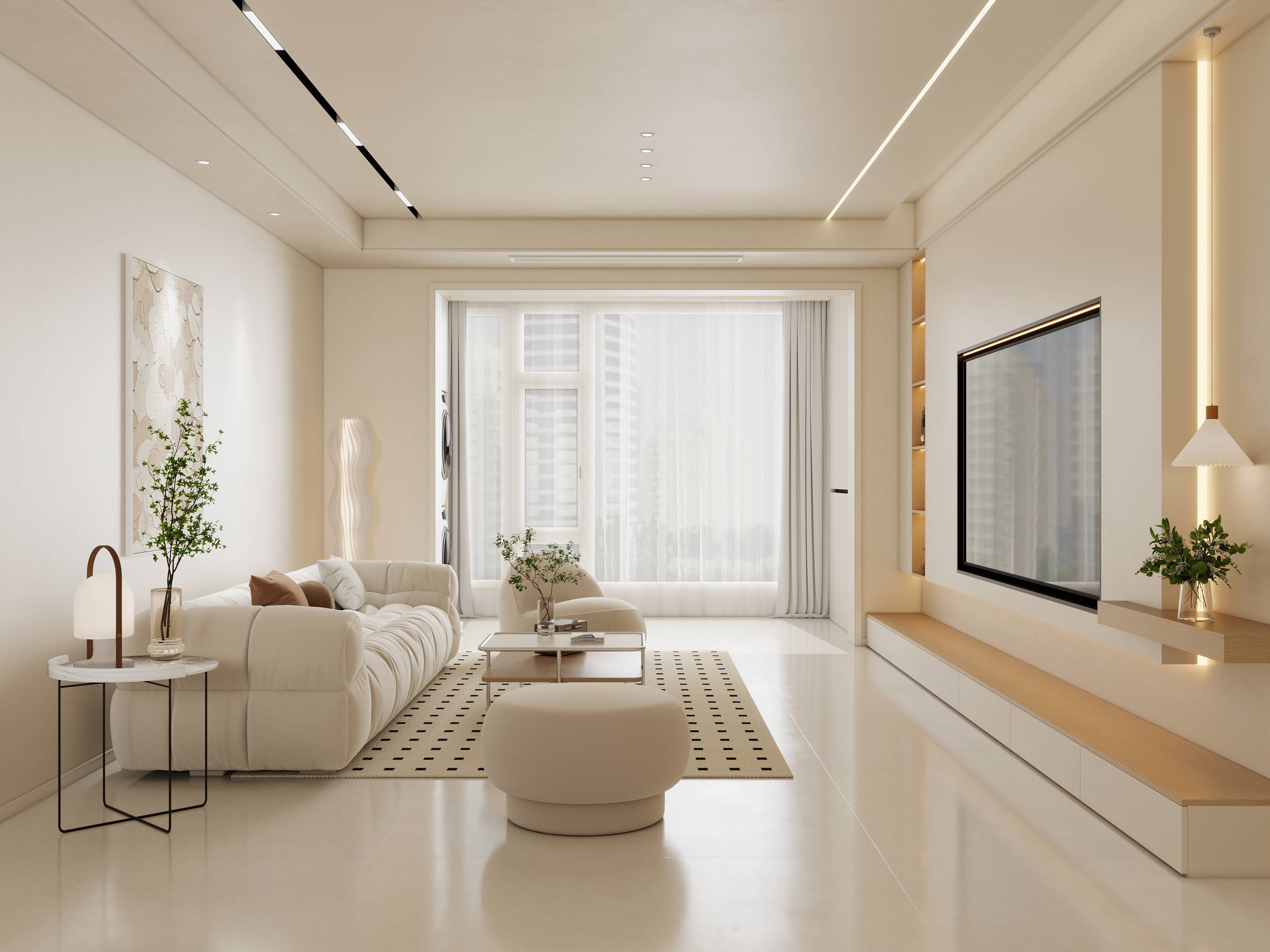 李佳洋-永安家园116平奶油原木风3室装修效果图