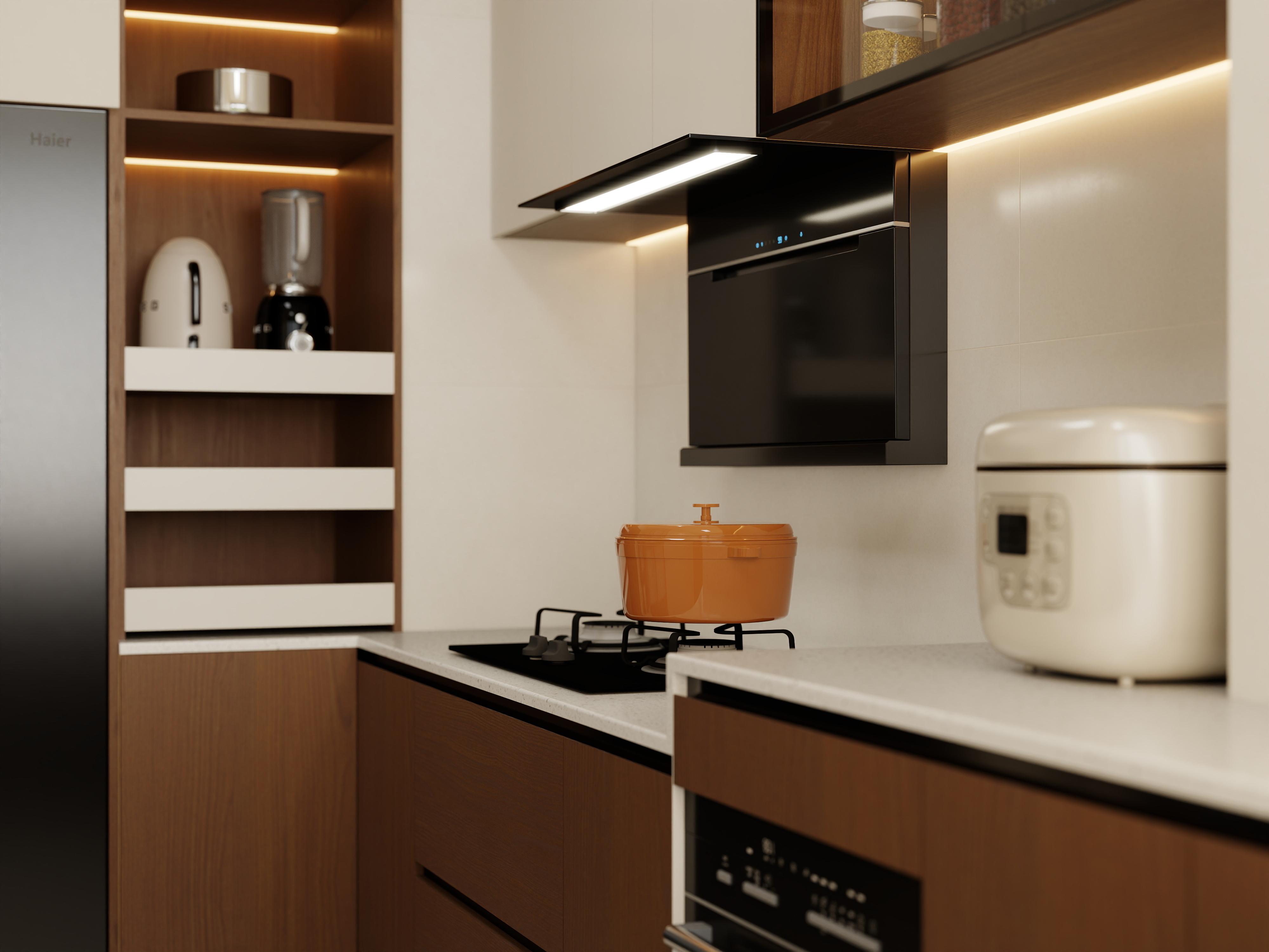 设计师1朱工-中古奶油风装修效果图