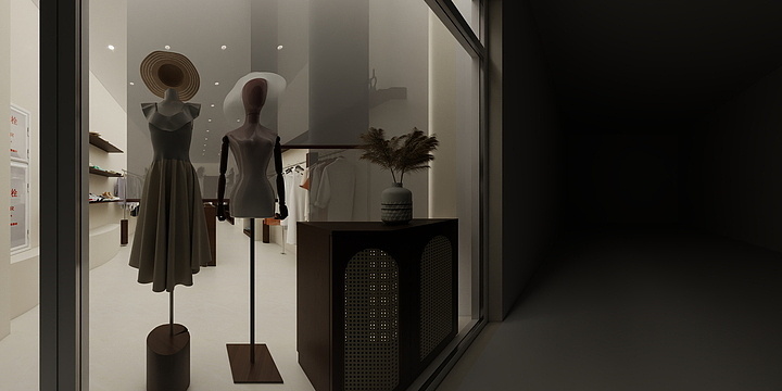 效果图代画-小曹-UR服装店-装修设计方案