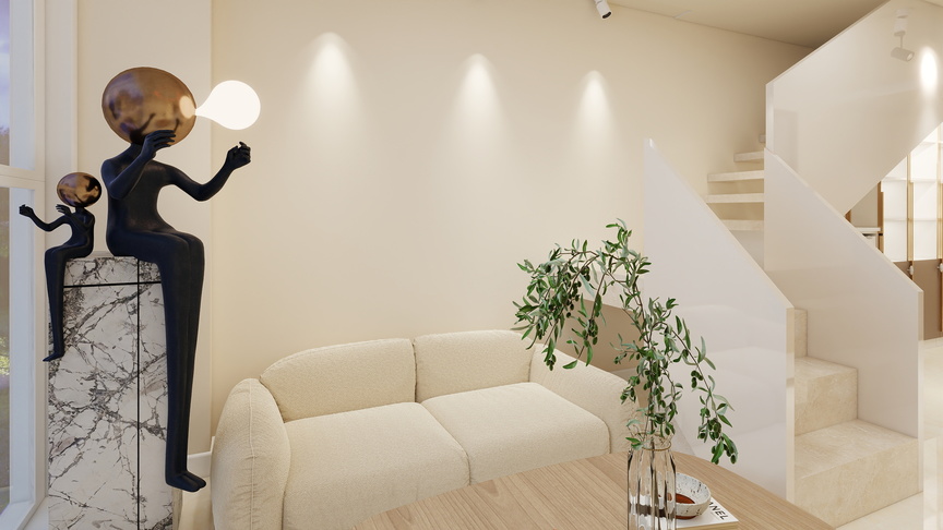 渝巷设计-隆鑫爱琴海LOFT2室1厅1厨1卫装修效果图
