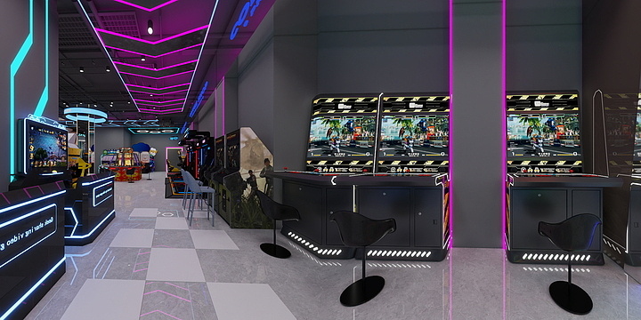 Sk.色咖视觉表现-古街电玩-方案2-装修设计方案