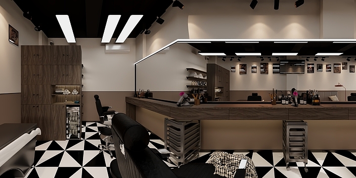 糊糊.-新奇理发店-装修设计方案