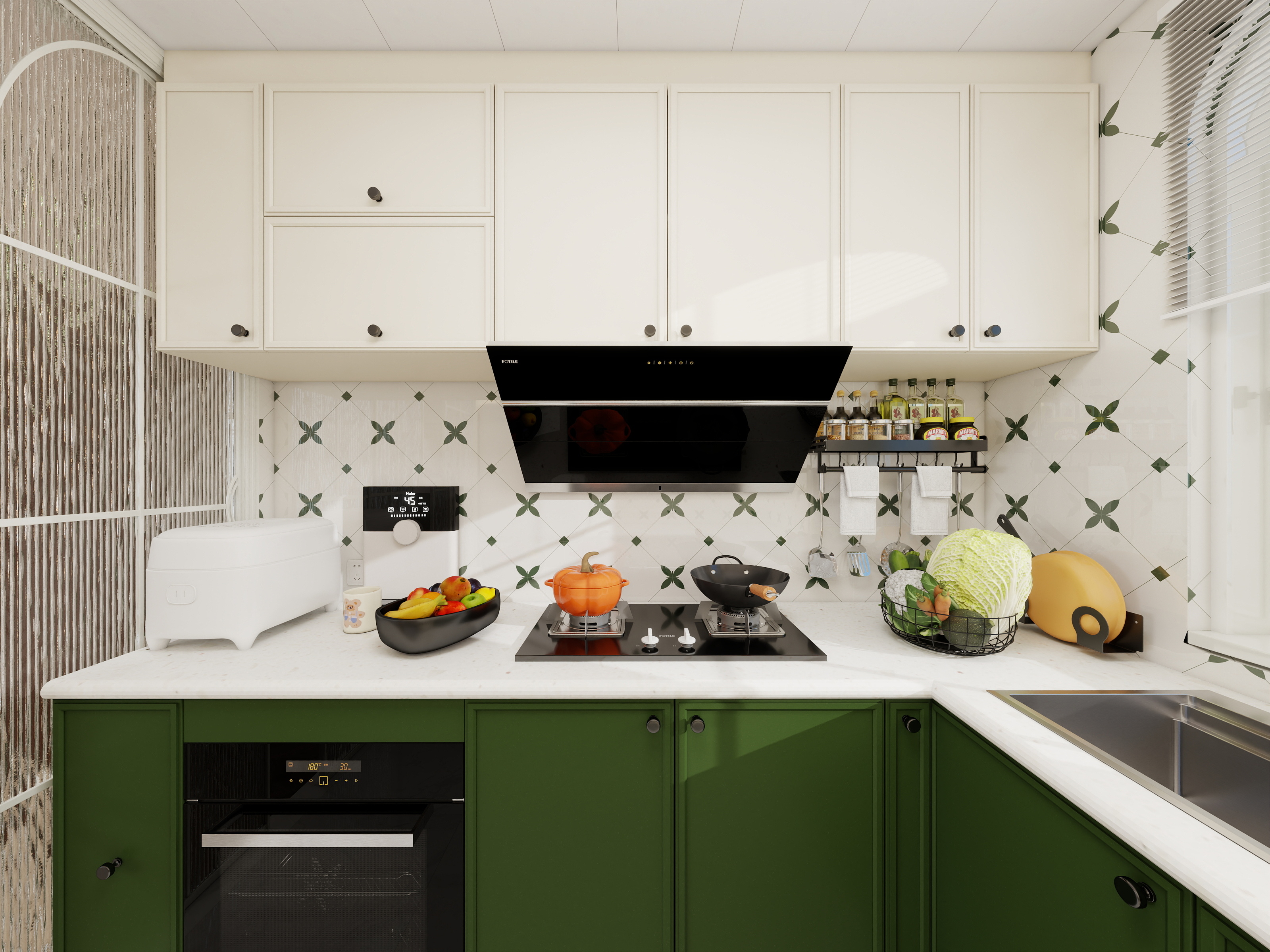 栖寐-【奶油混搭】三室两厅100㎡装修效果图