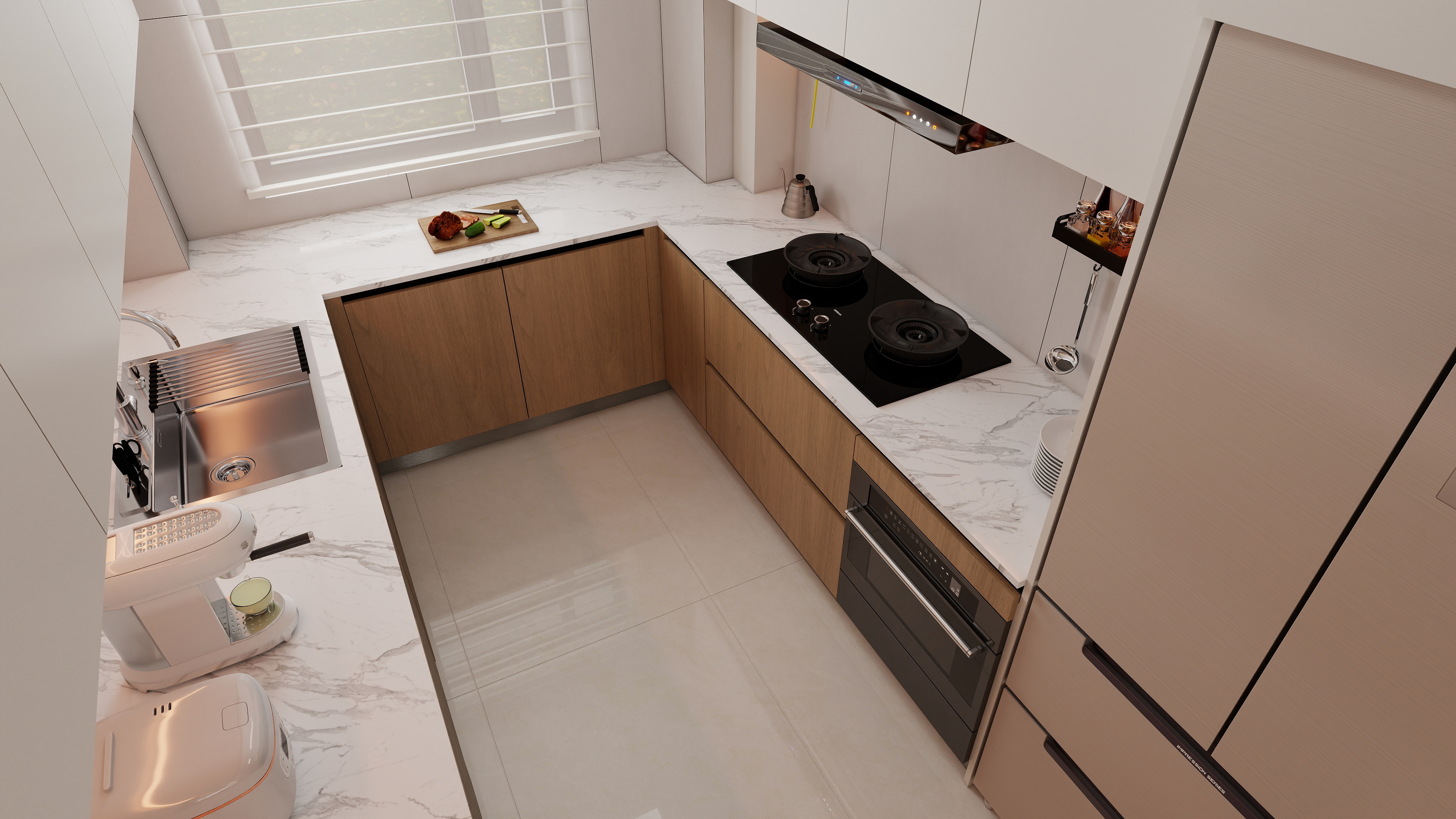 觅境设计工作室-131㎡3室现代中式装修效果图