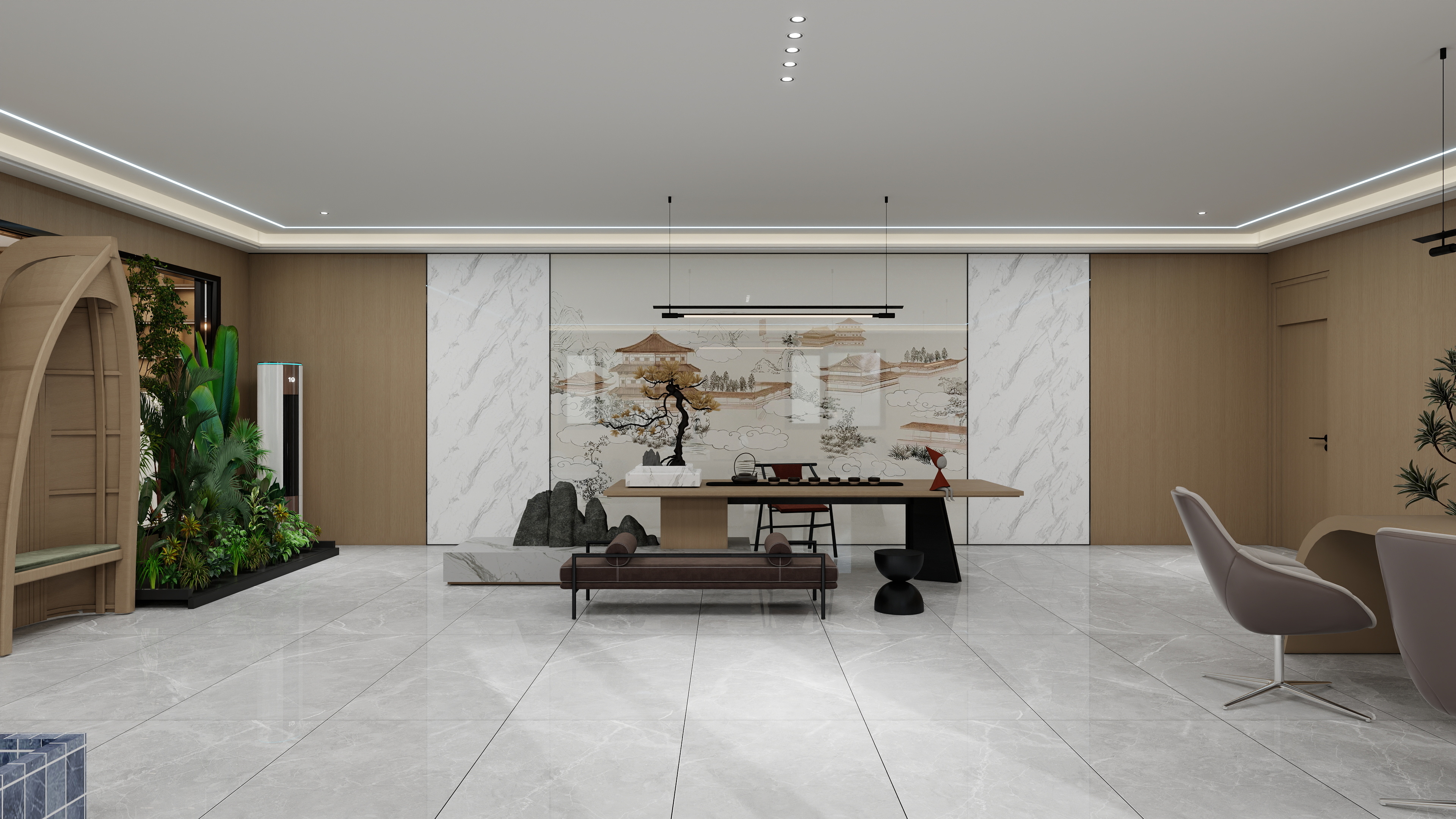 设计师玉京子-办公休闲空间二稿装修效果图