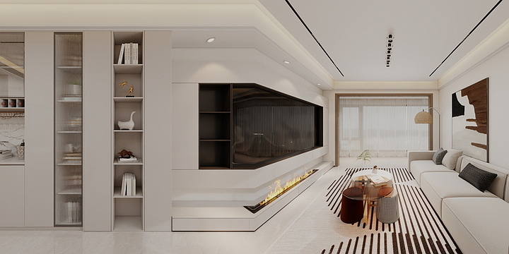 彼岸空间枫-港悦城代先生雅居方案（无主灯吊顶）-装修设计方案