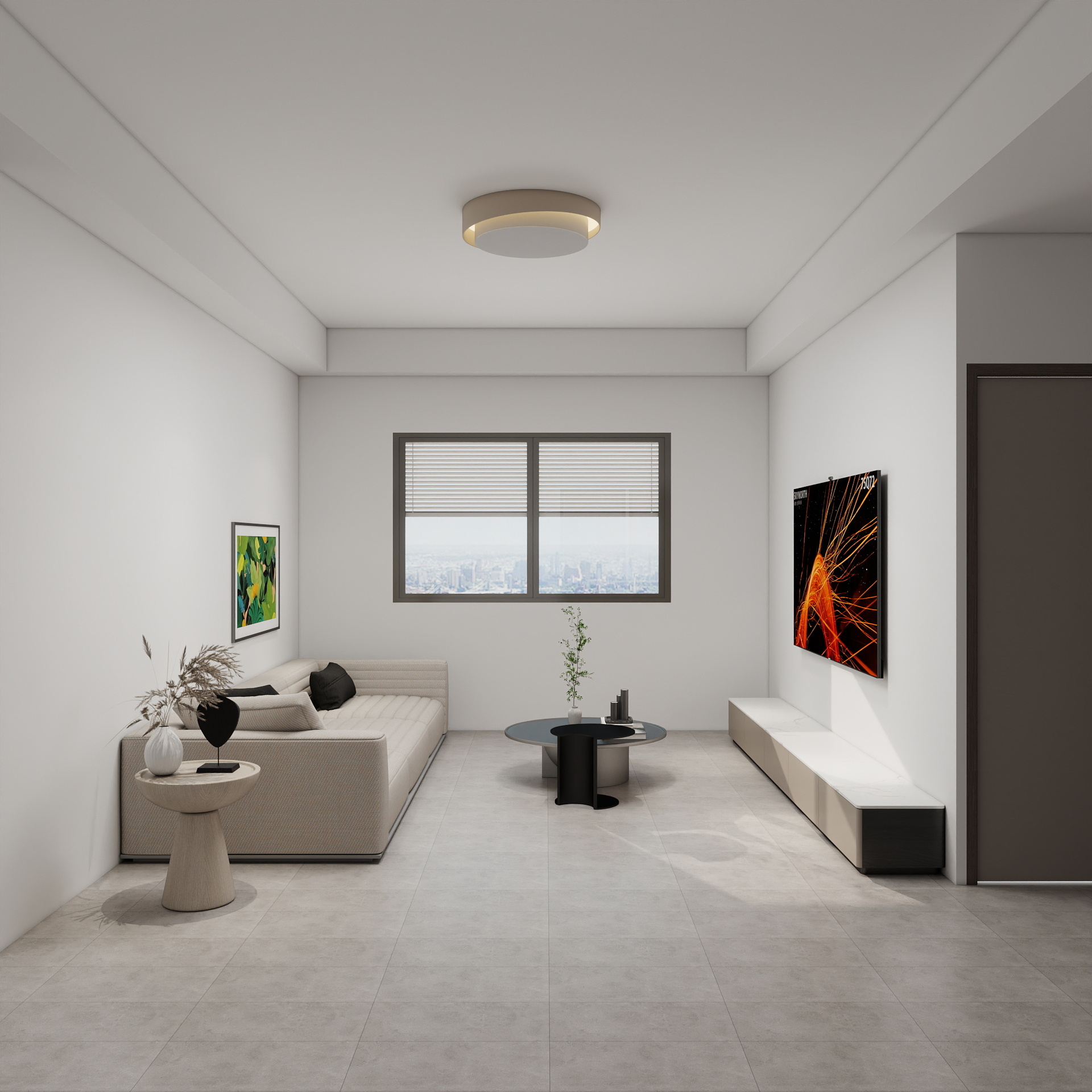 100元设计方案-58m²现代简约风格装修效果图