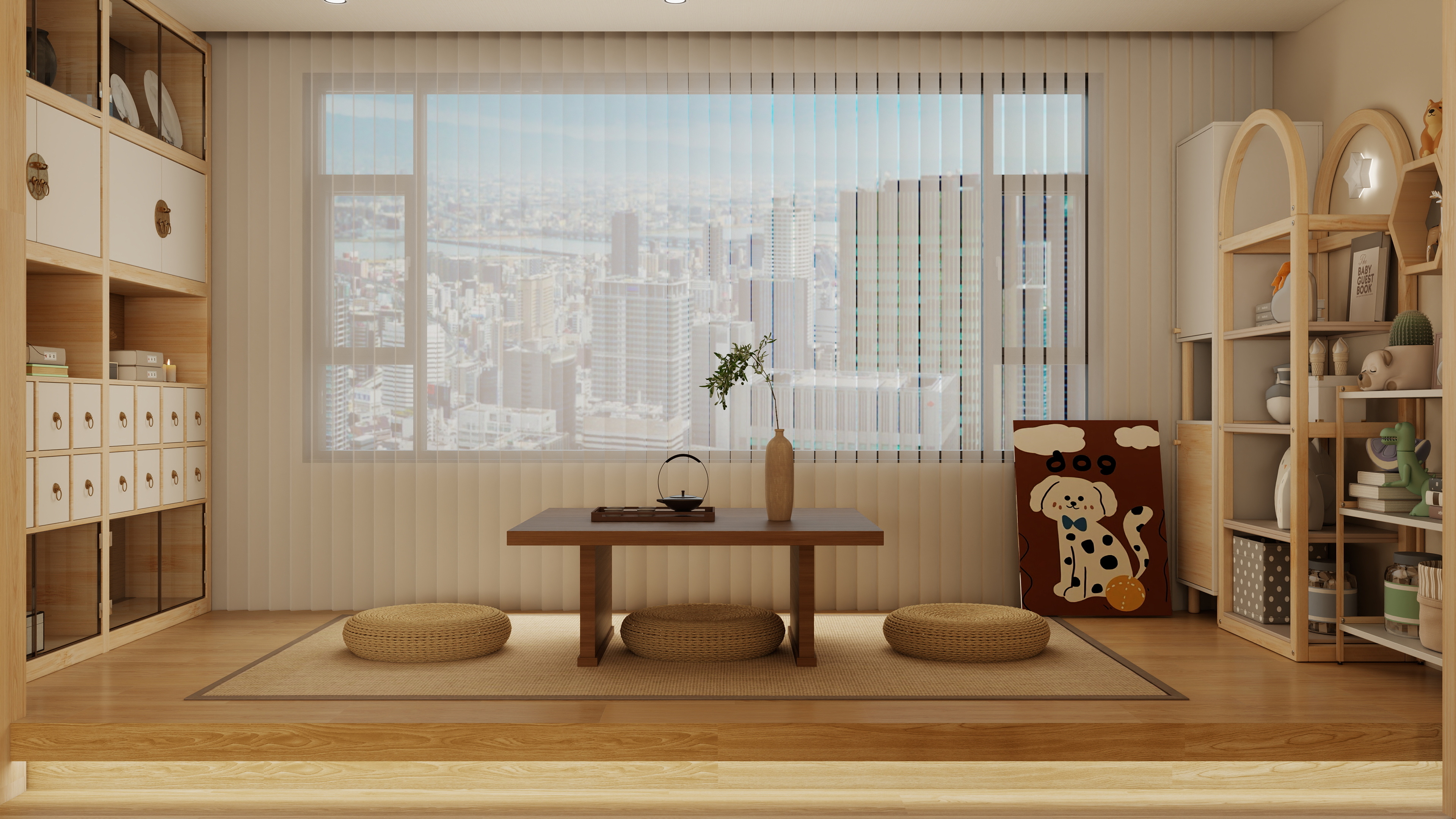 大金空调官方-150㎡原木风三居，打造自然与烟火气的平衡美学装修效果图