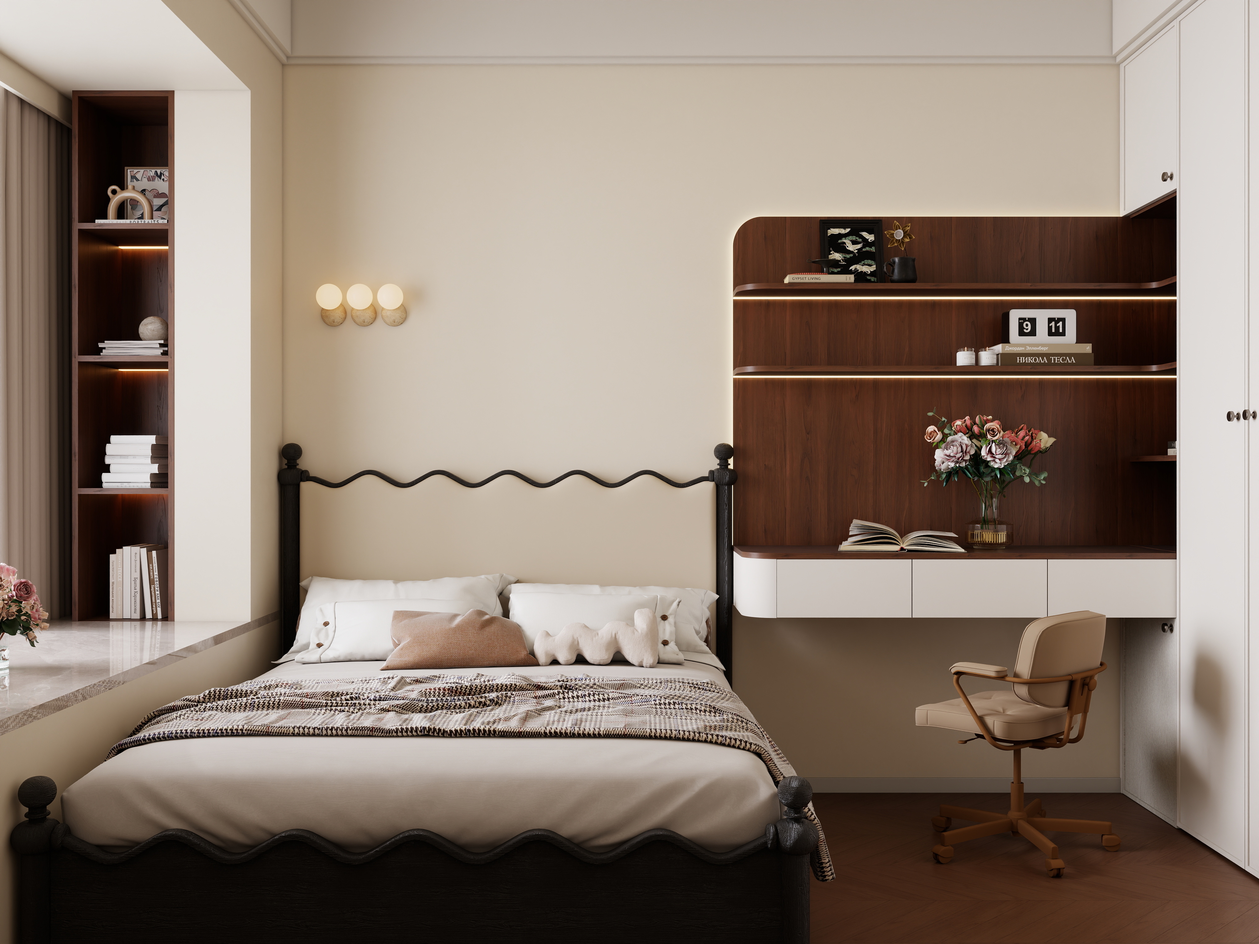 李佳洋-银河花园101平中古风3室装修效果图