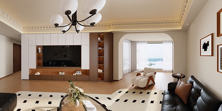 黄康-宏维半岛-中古风-装修设计方案