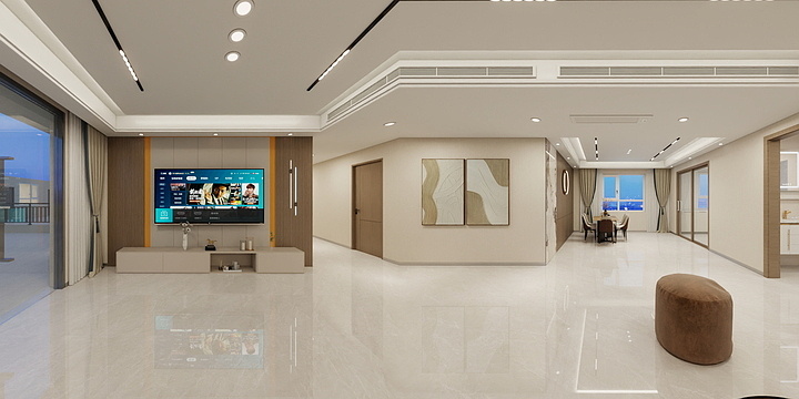 华恒设计-马厂湖大平层轻奢风方案2-装修设计方案