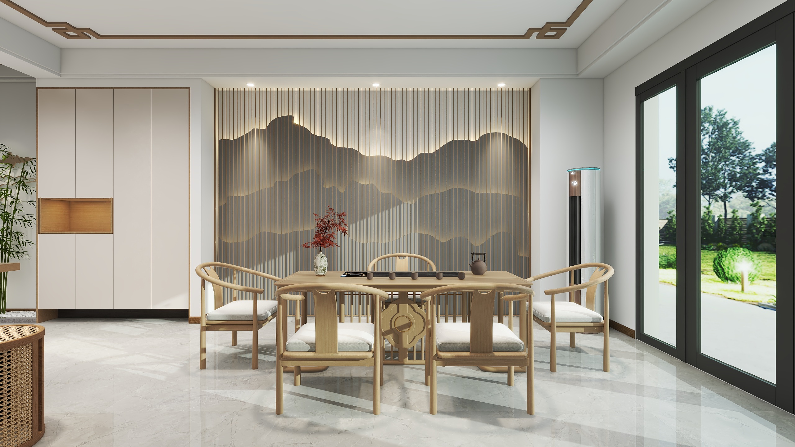 设计田工-舒心阁头部护理新中式装修效果图