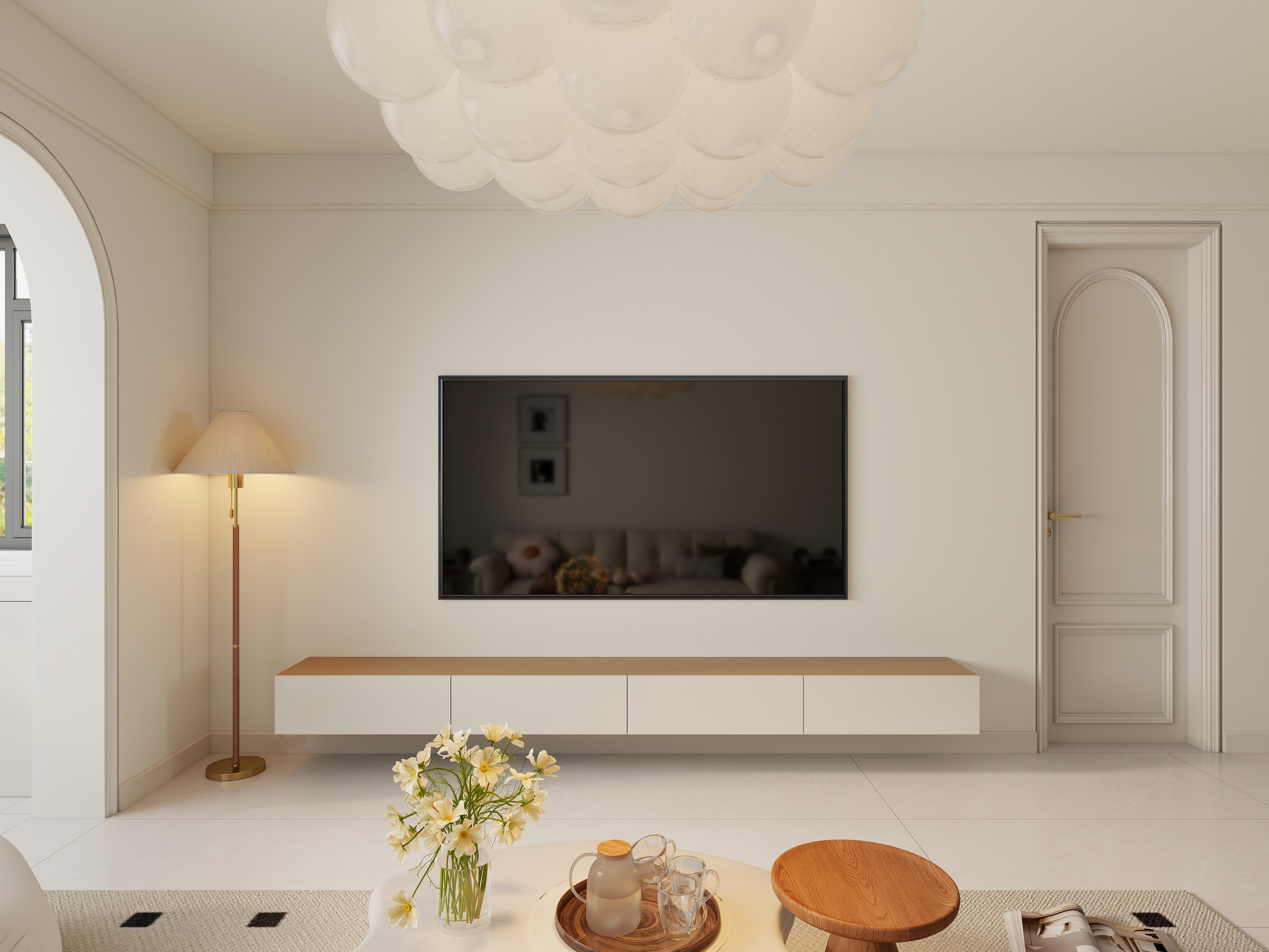 艺雅丽-111平奶油风 装修效果图