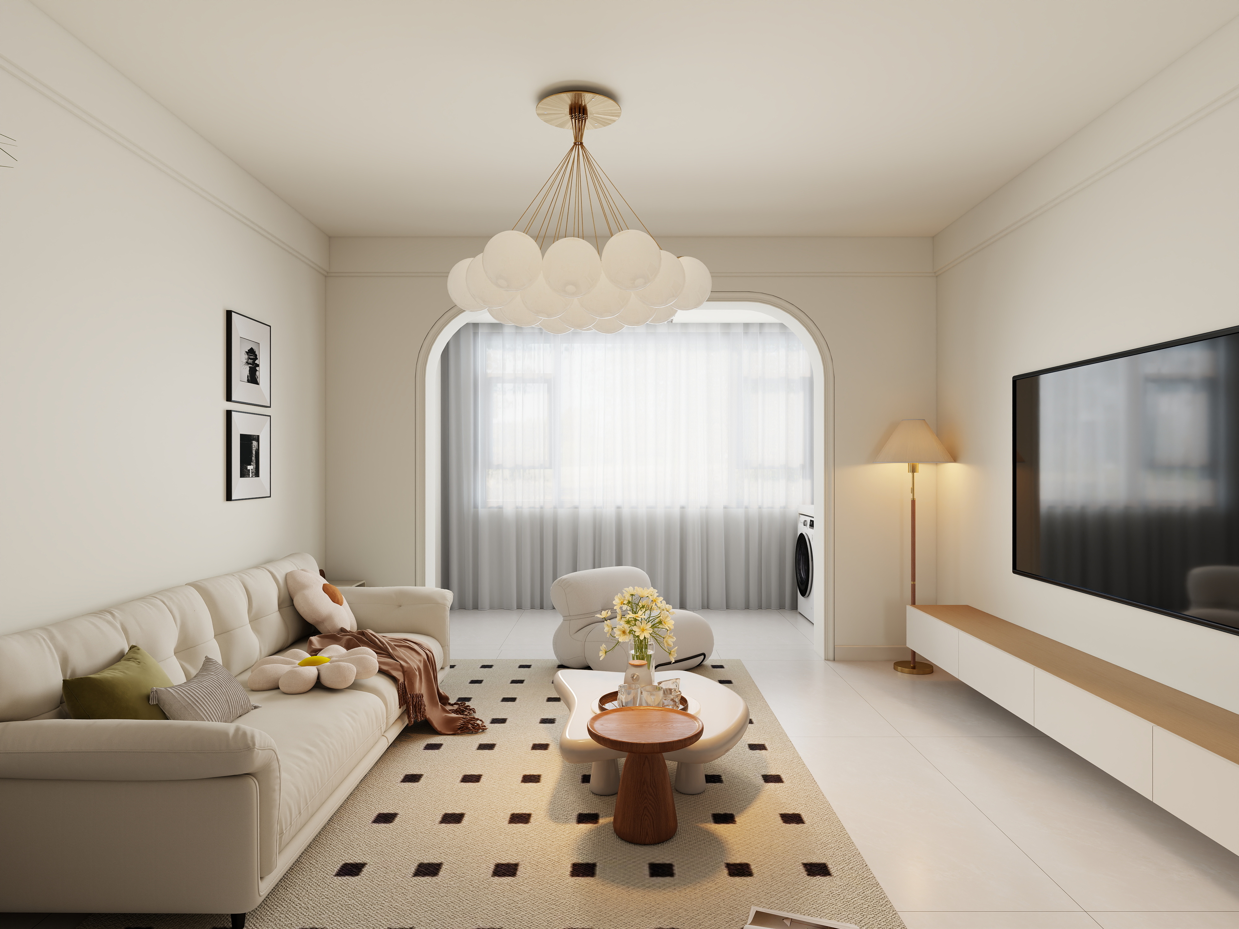 艺雅丽-111平奶油风 装修效果图