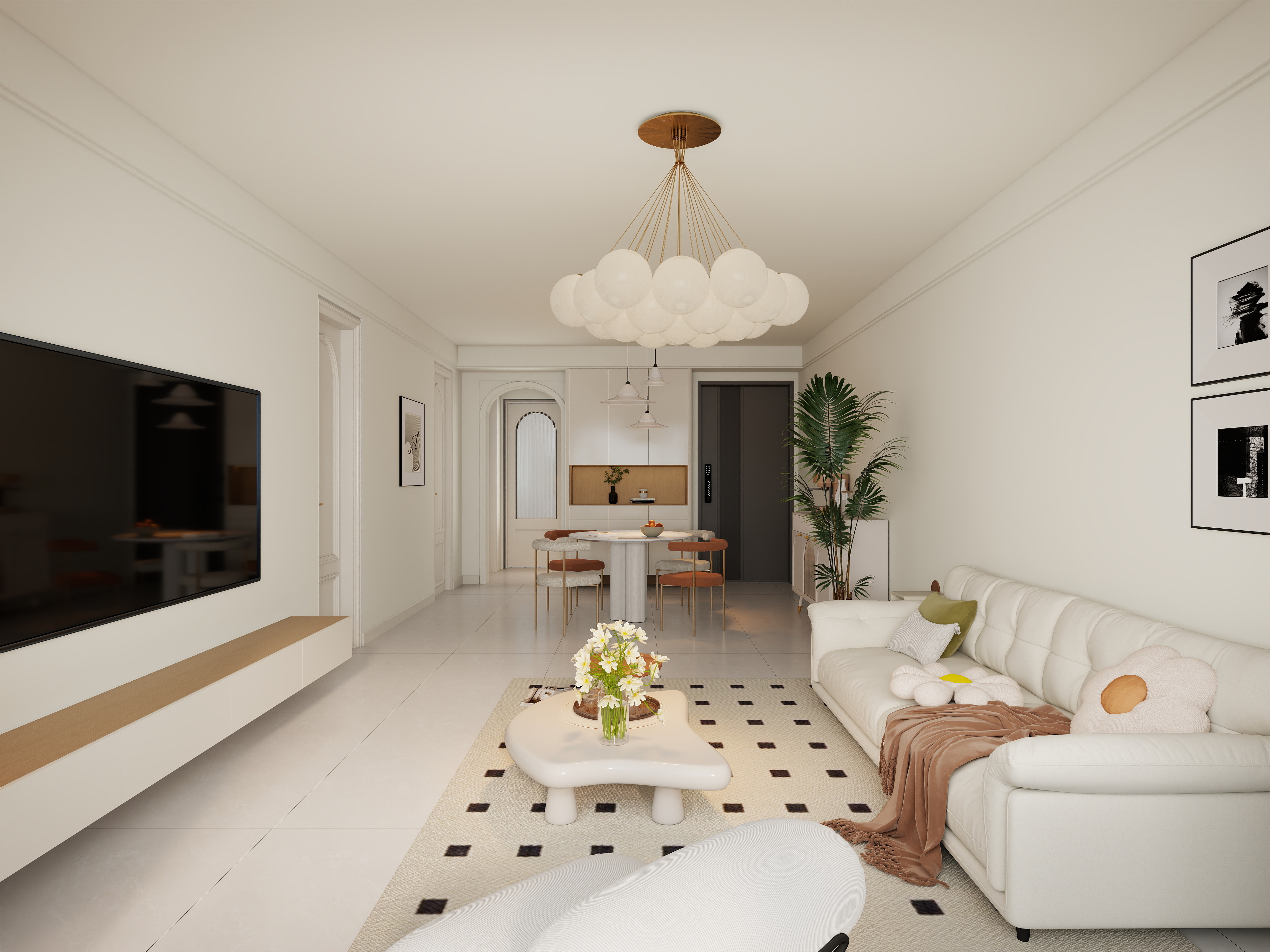 艺雅丽-111平奶油风 装修效果图