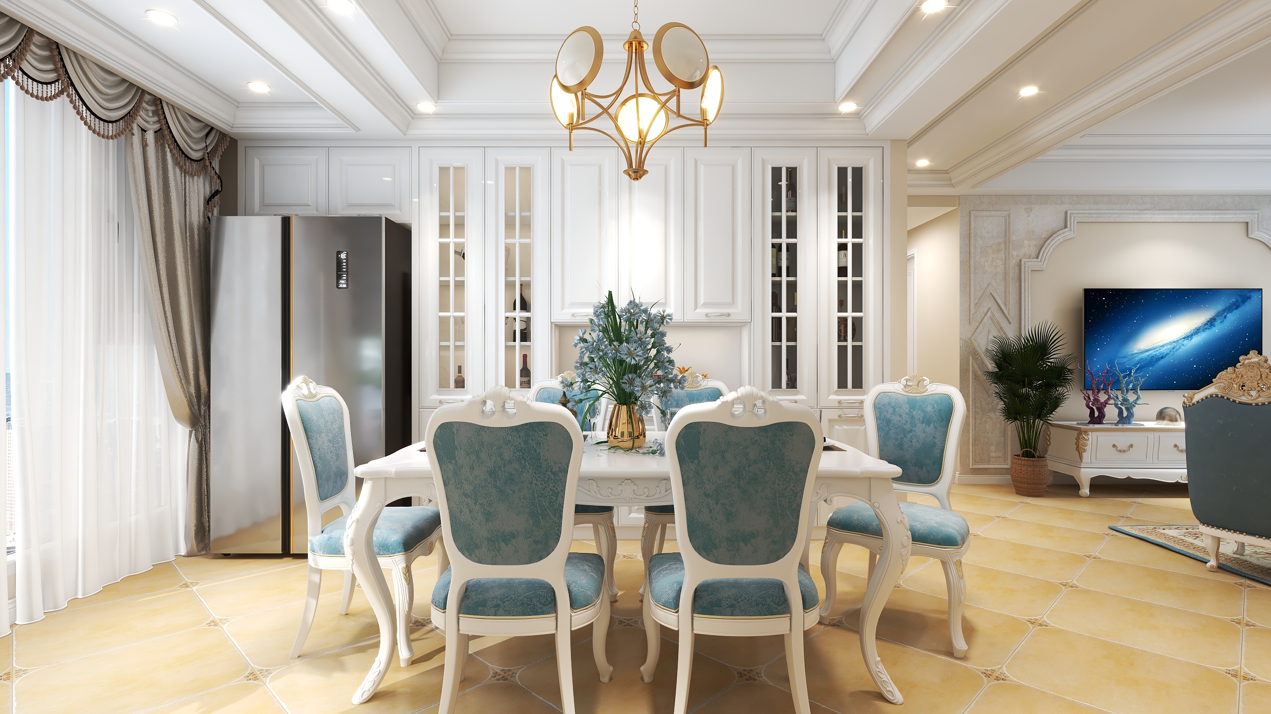 设计田工-都市乾元简欧风格装修效果图