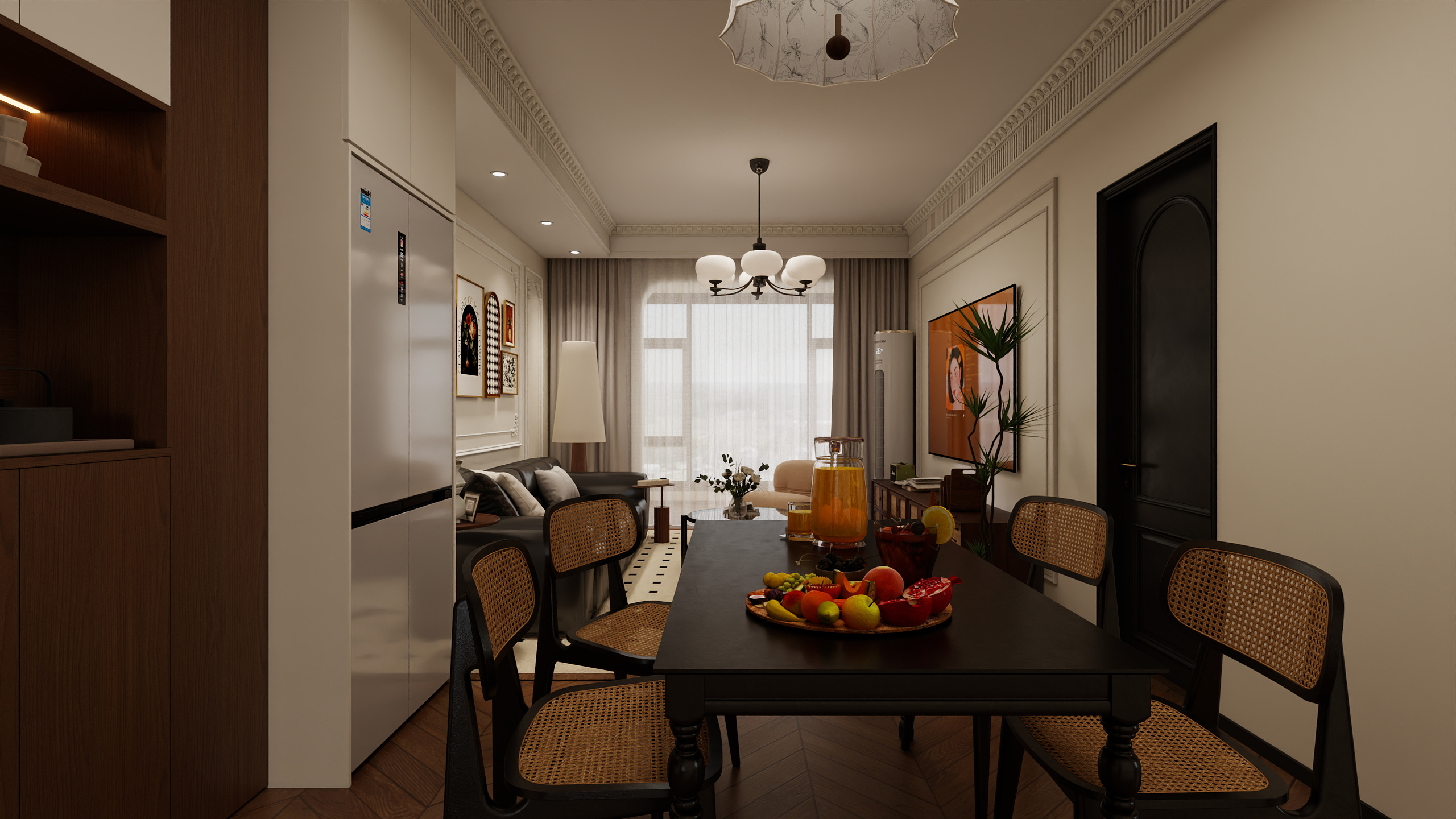 空间设计_自传-三室法式中古风设计装修效果图