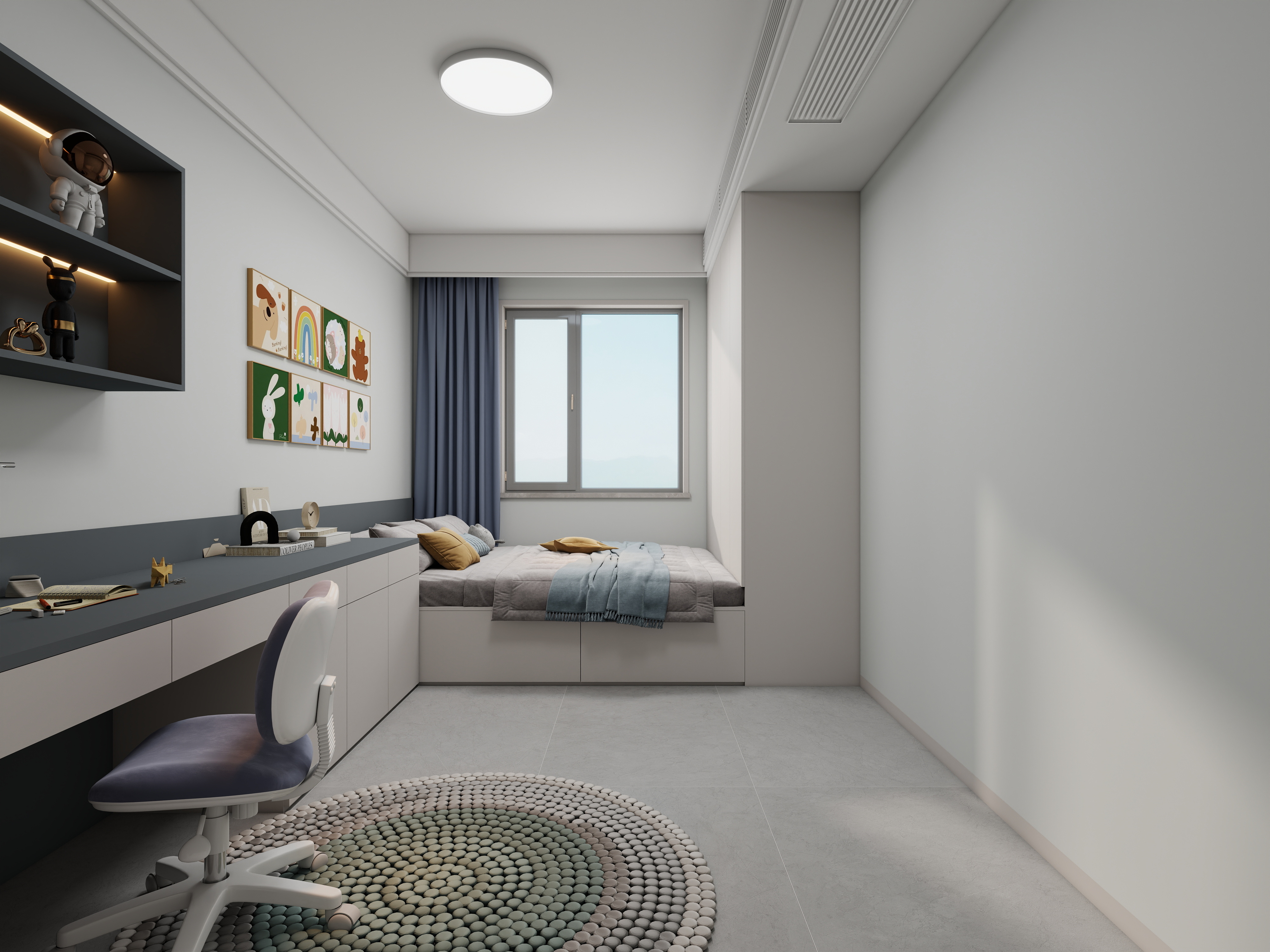 果乐设计-125方现代简约风三居室装修效果图