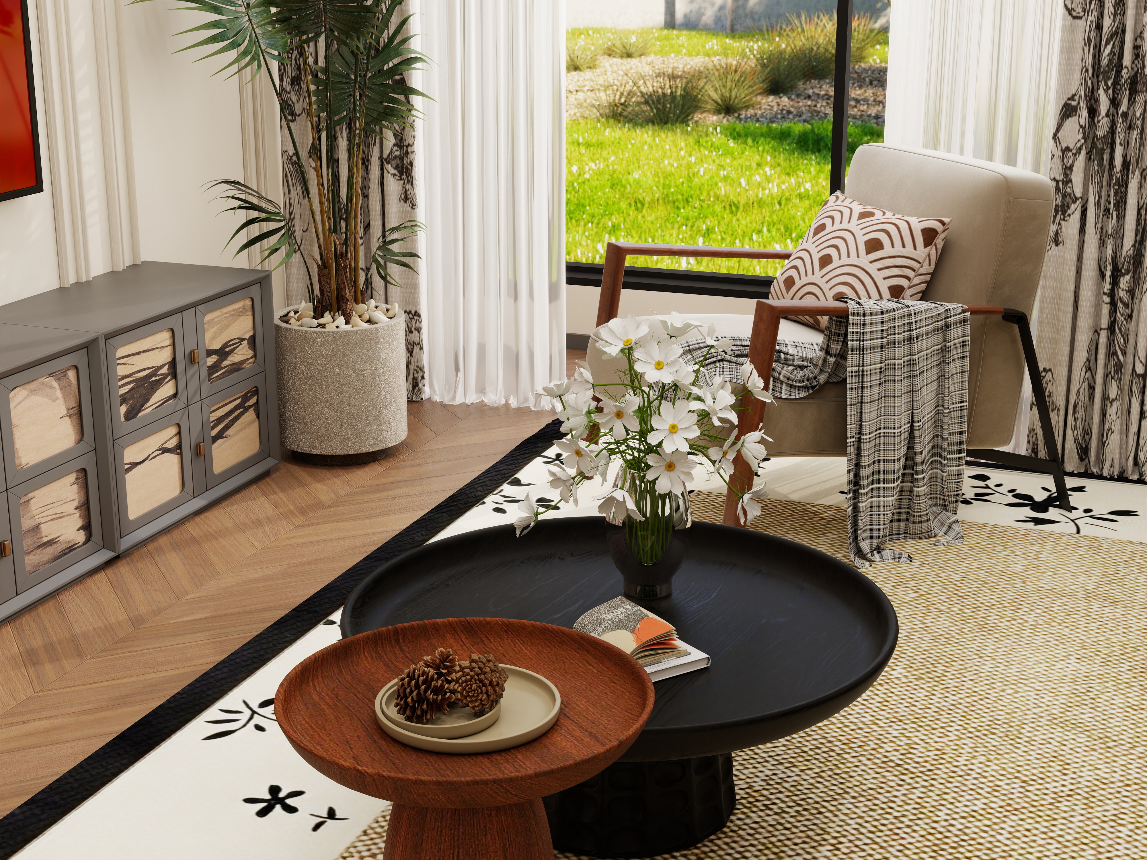 柒予设计-美式复古装修效果图