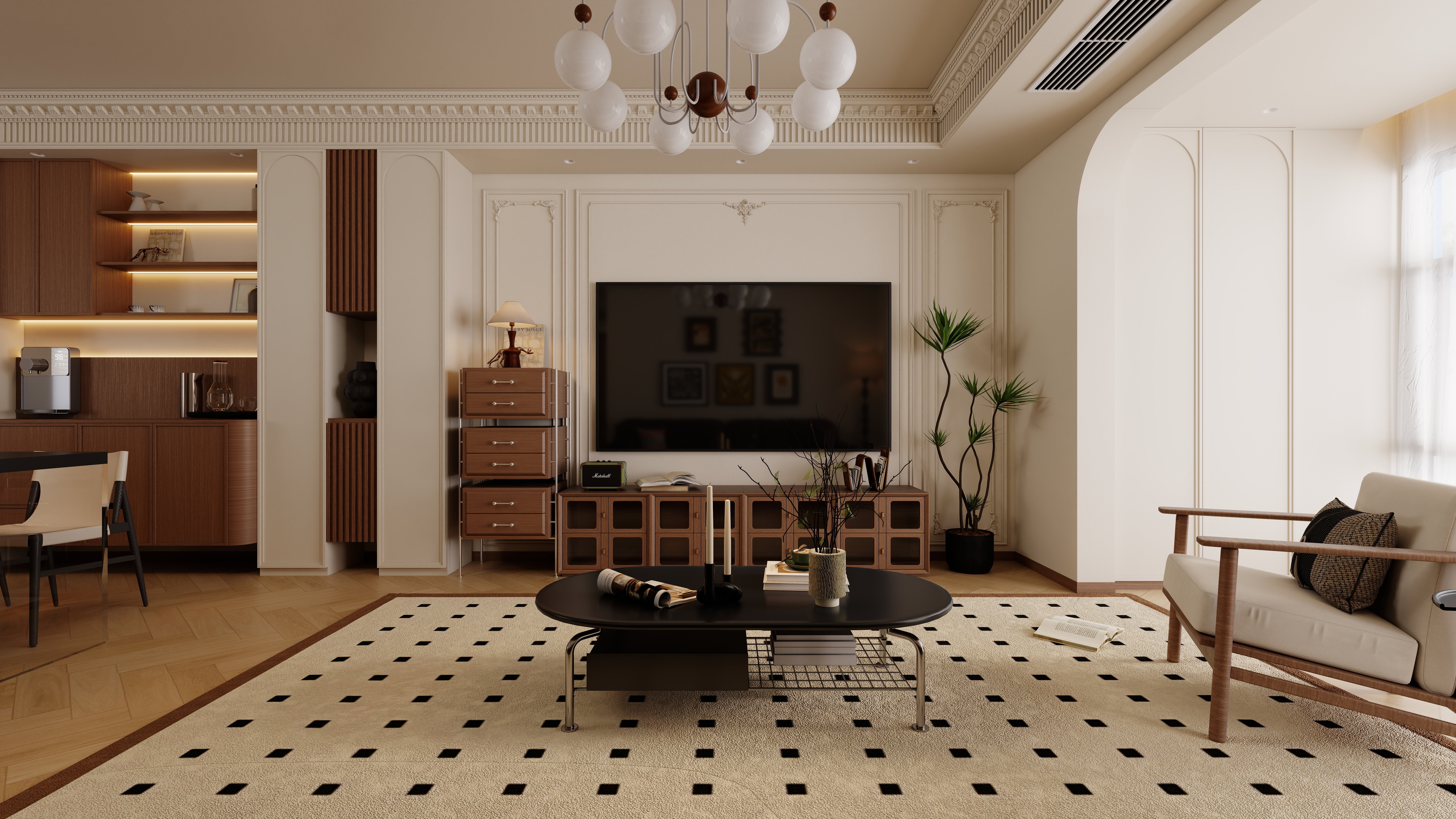 李哈哈室内设计-中古风装修效果图