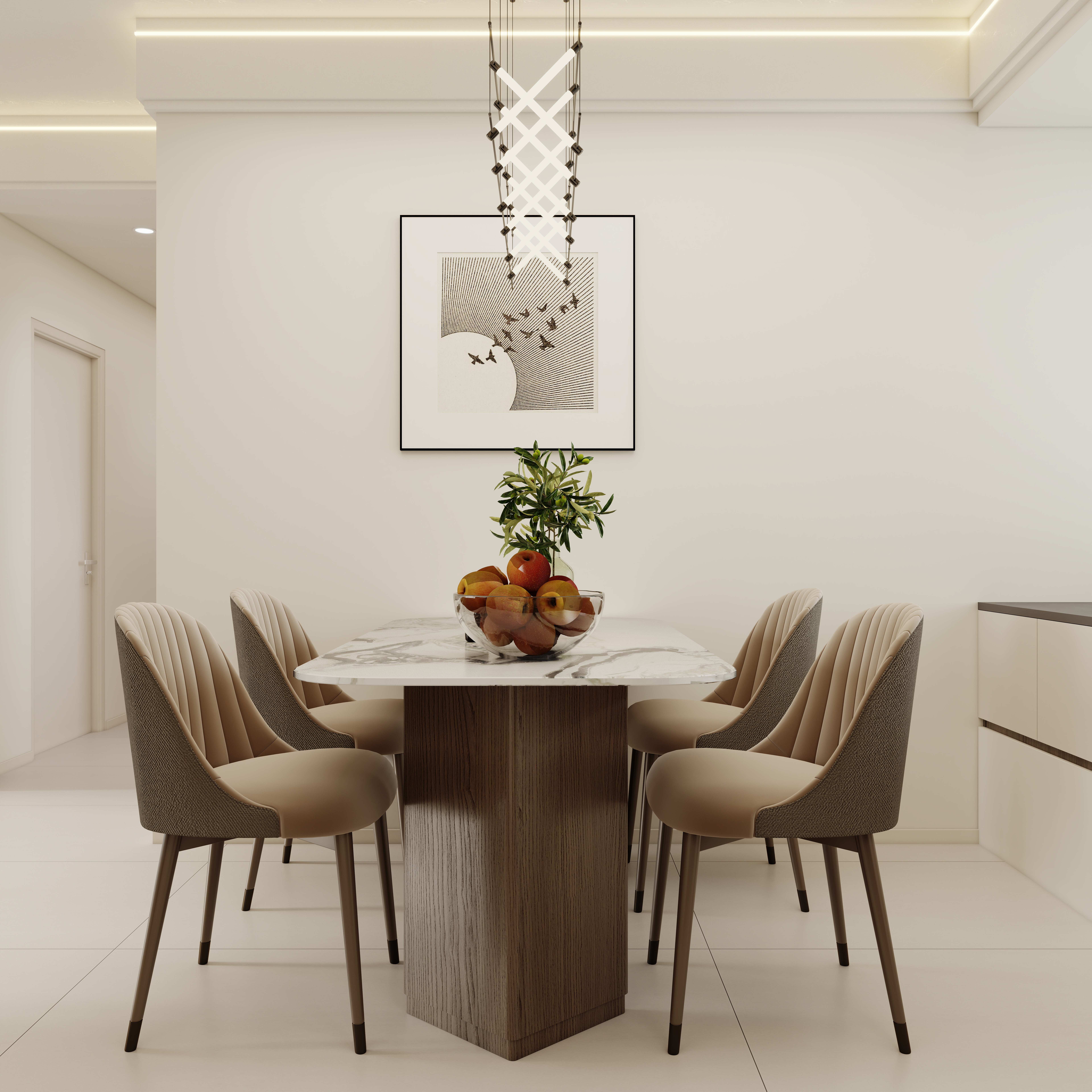 壹诺设计工作室-109㎡5室-现代简约装修效果图