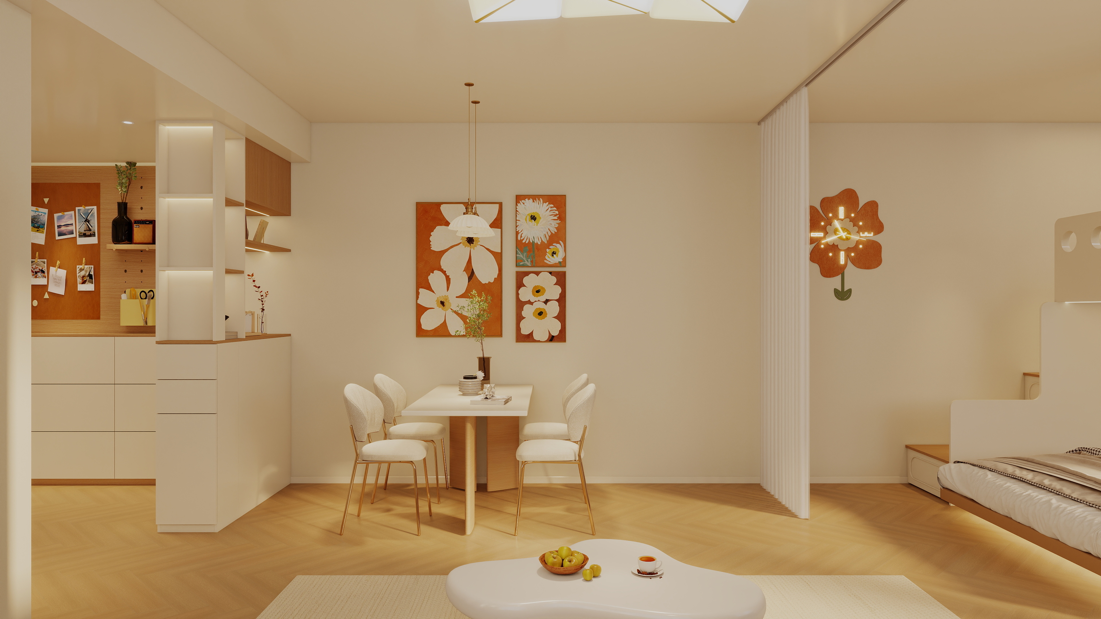 艺雅丽-60平奶油风loft 装修效果图