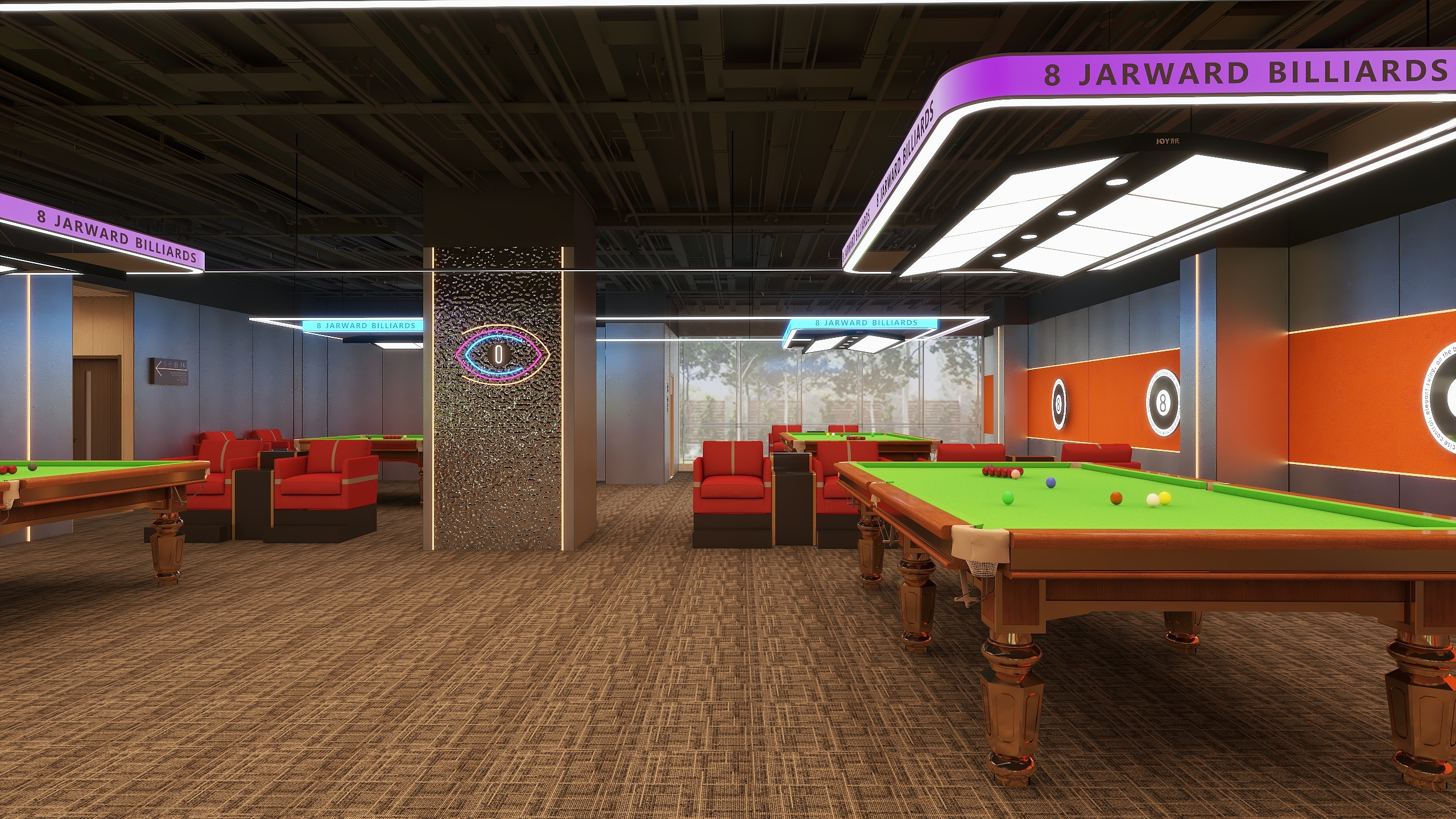 汇佰嘉护墙板工厂-吴总惠城下铺台球俱乐部-装修设计方案