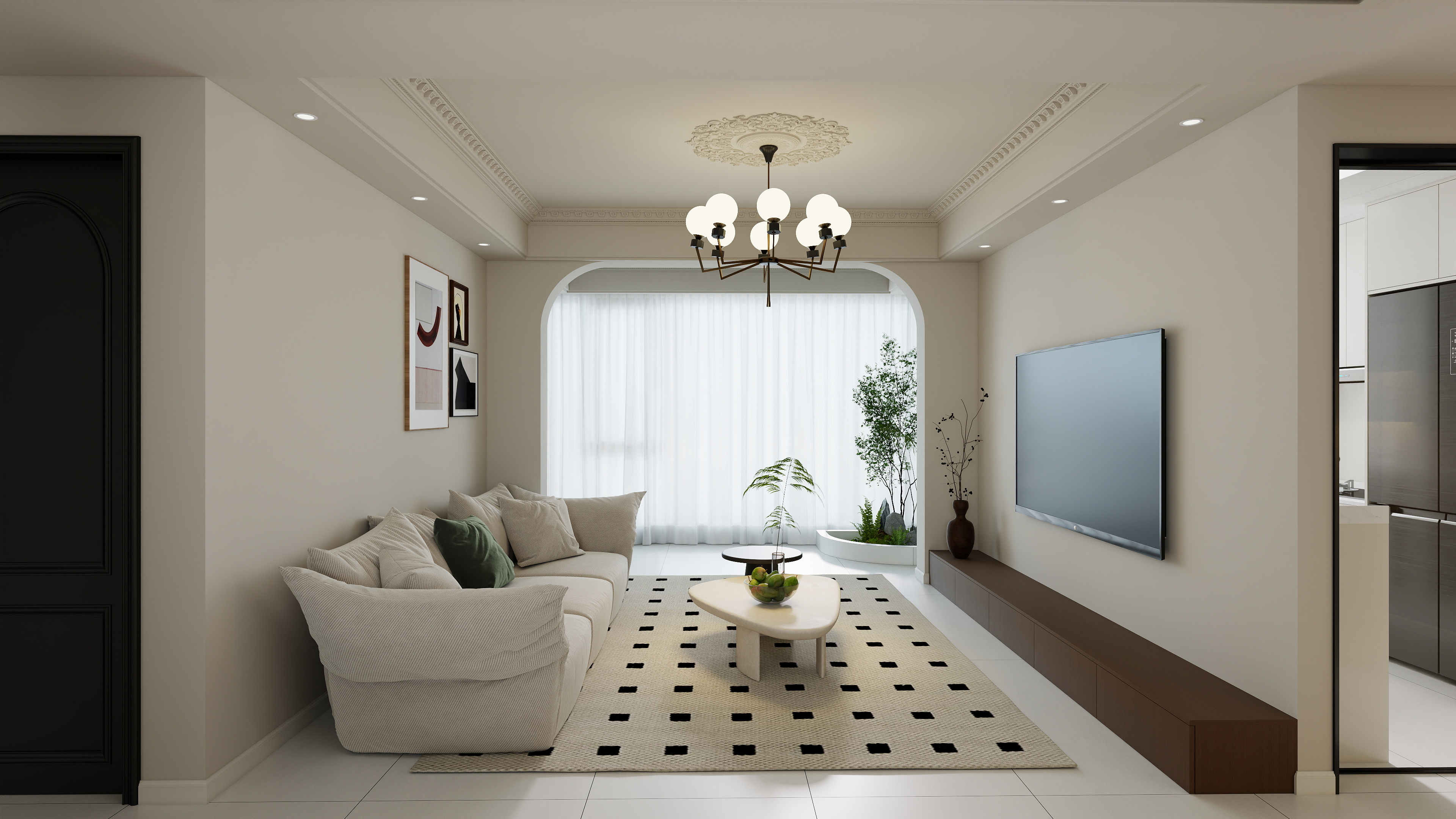 Qiao-设计师-奶油风三室分享-装修设计方案