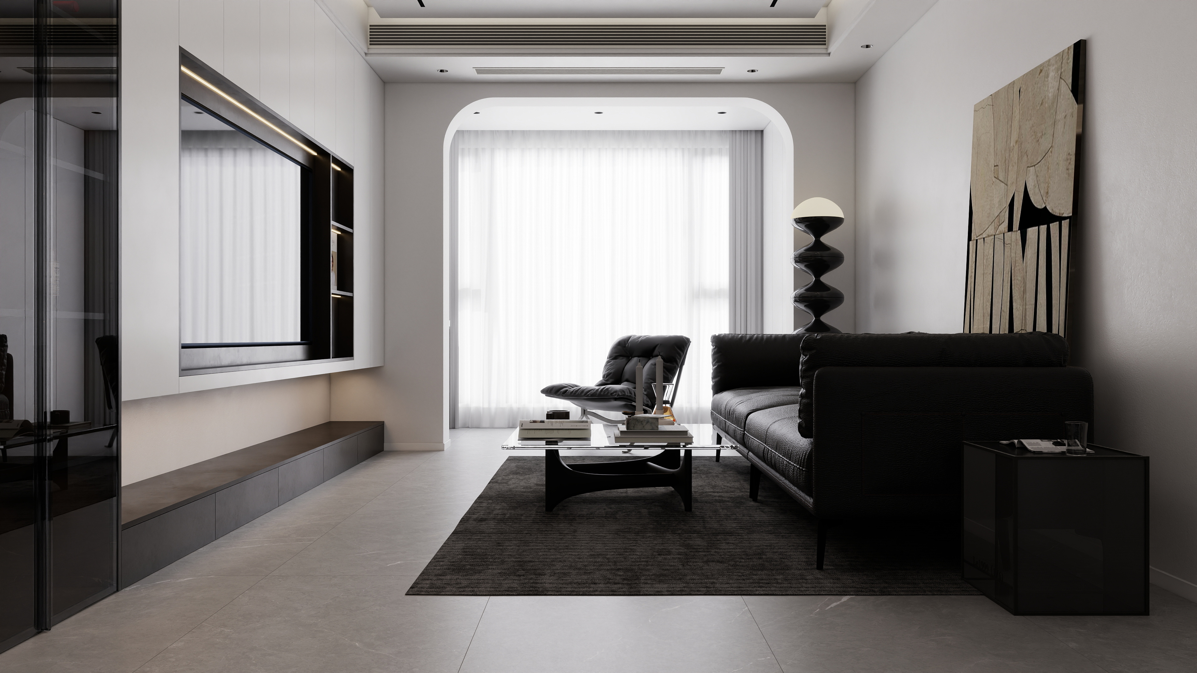 李佳洋-明南佳苑95平现代黑白灰3室-装修设计方案