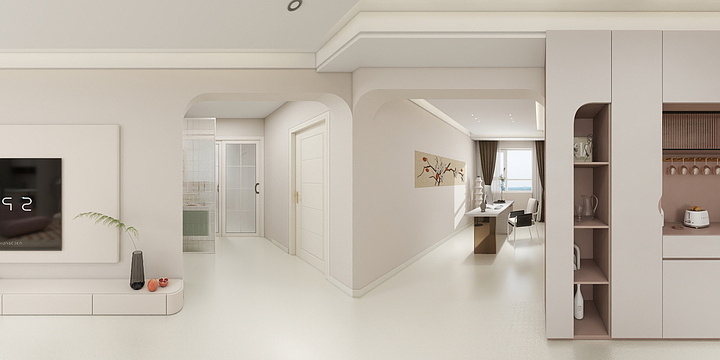 爱空间设计~石-海天新城-奶油风-装修设计方案