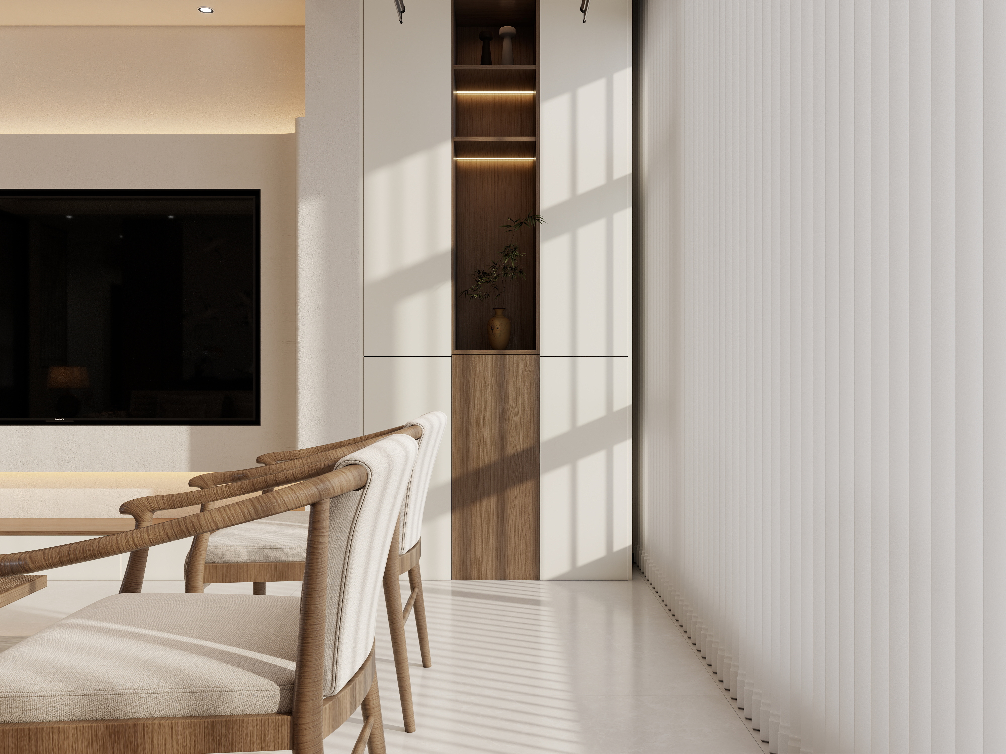 庄育霖-富豪花园106平宋式3室装修效果图