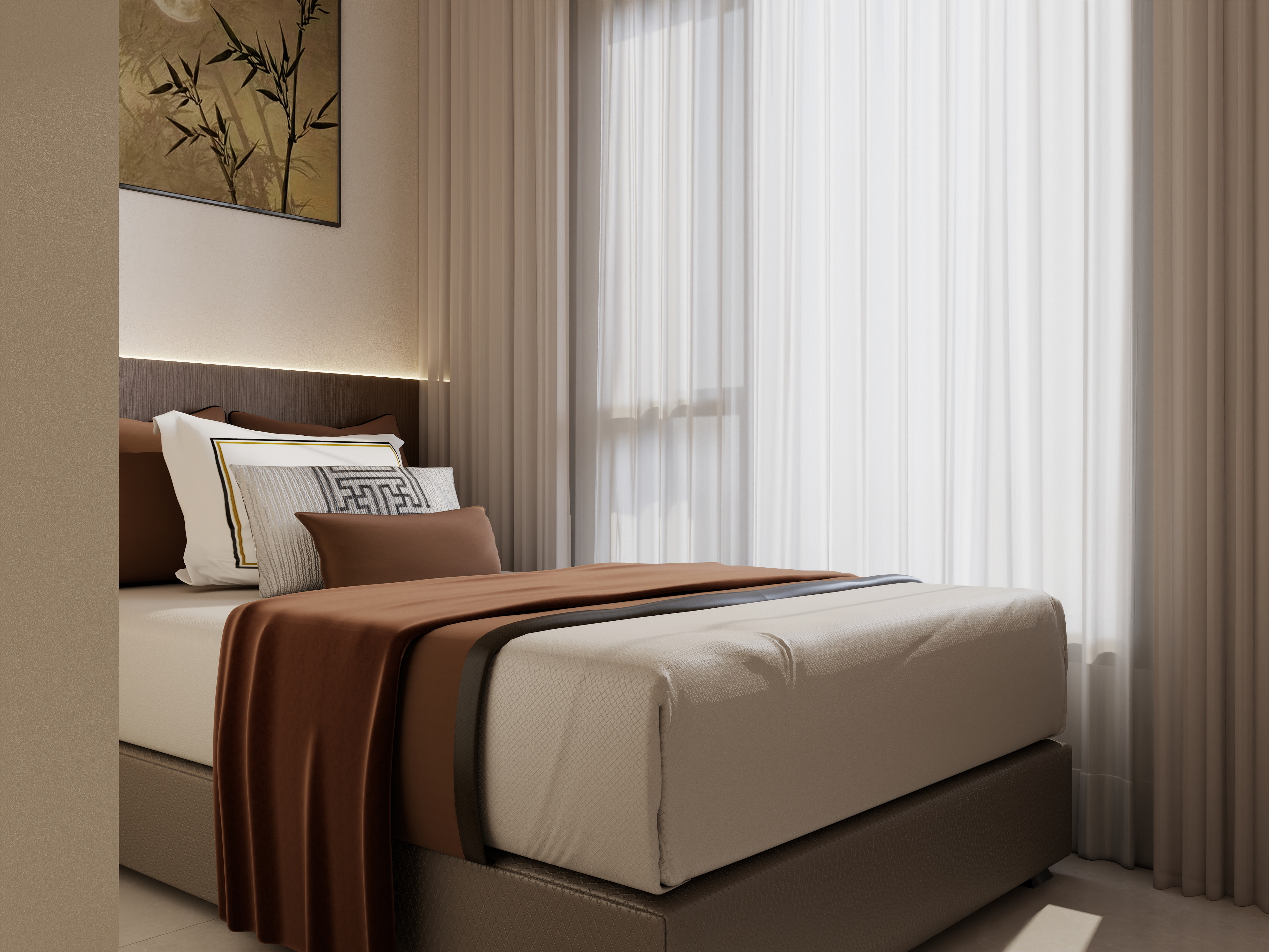 庄育霖-富豪花园106平宋式3室装修效果图