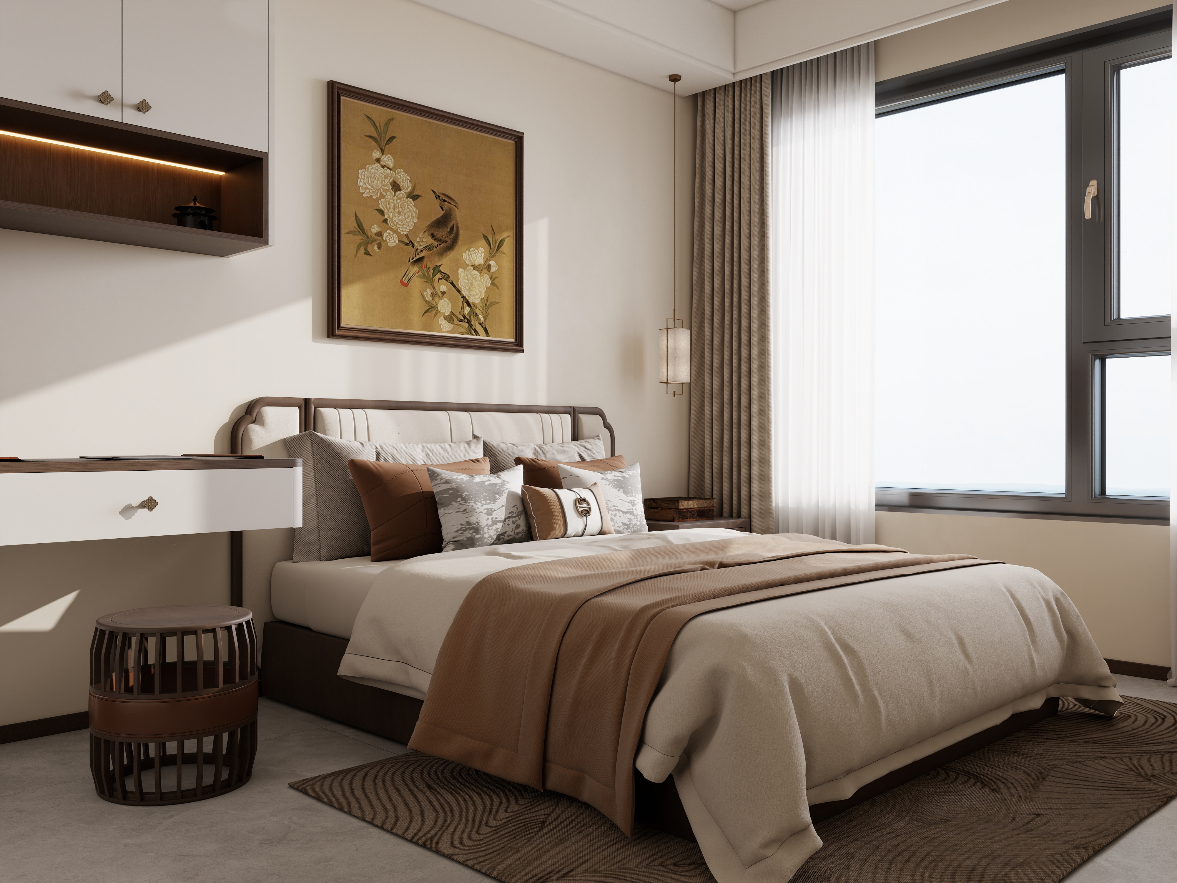 庄育霖-惠福佳居87平新中式3室装修效果图