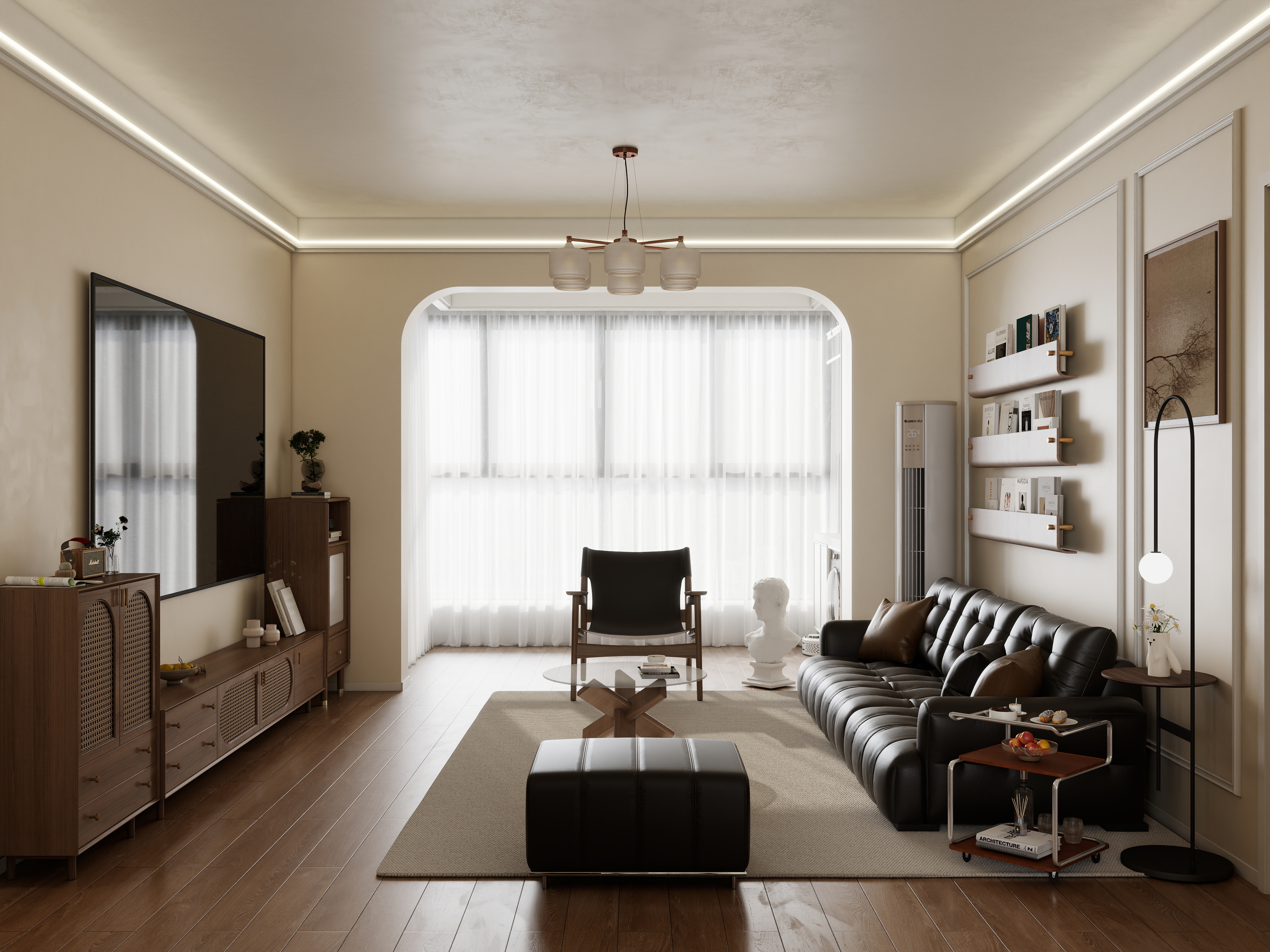 李佳洋-万龙花园116平奶油中古风3室-装修设计方案